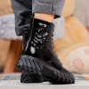 Детски елегантни кубинки PONKI ROSES BLACK-LAK №31-36