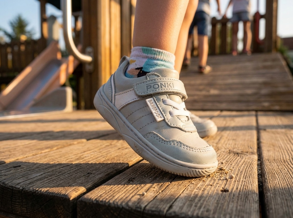 Бебешки боси обувки PONKI Barefoot Balance Green / Grey №21-25