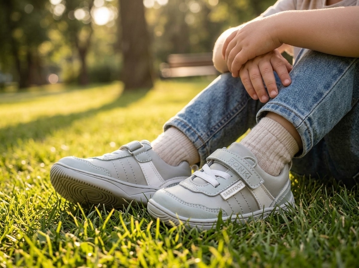 Бебешки боси обувки PONKI Barefoot Balance Green / Grey №21-25