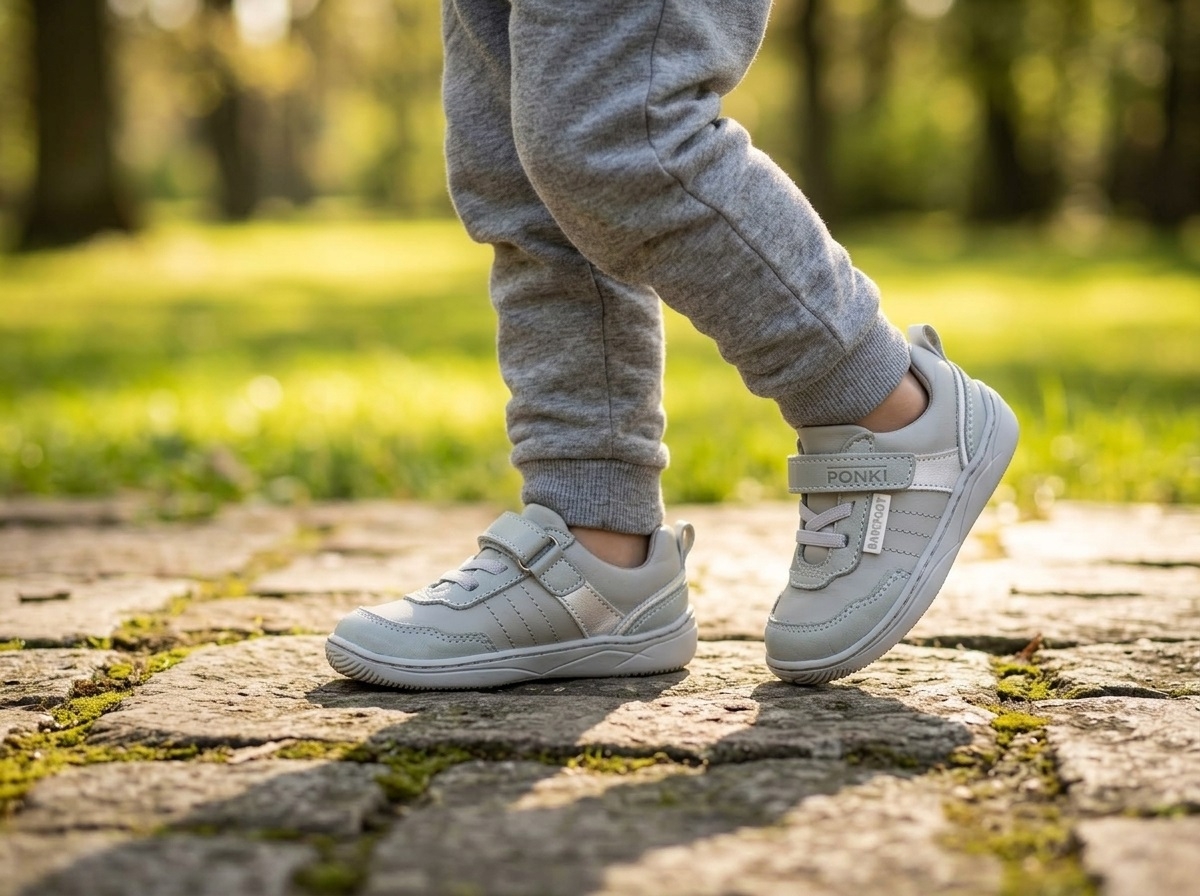 Бебешки боси обувки PONKI Barefoot Balance Green / Grey №21-25