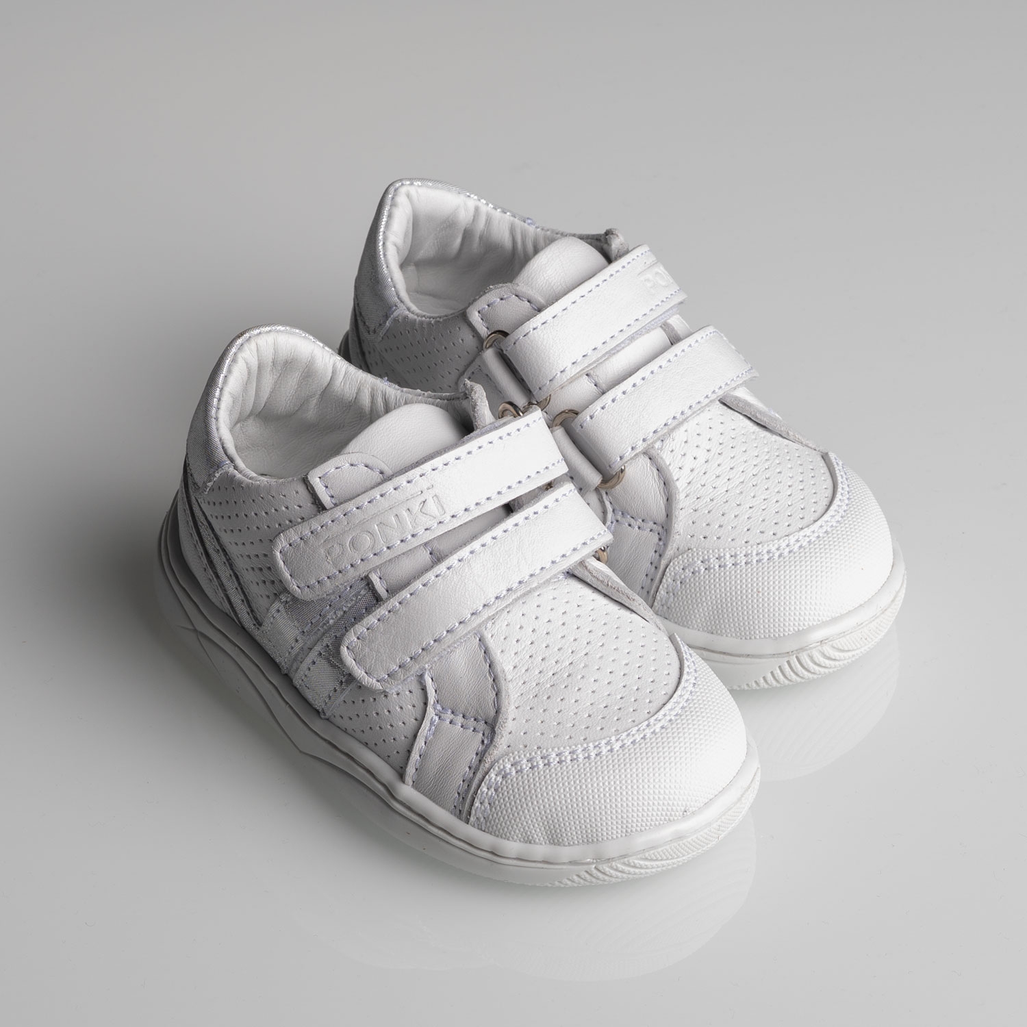 Бебешки боси обувки PONKI Barefoot Lignes Silver №19-21