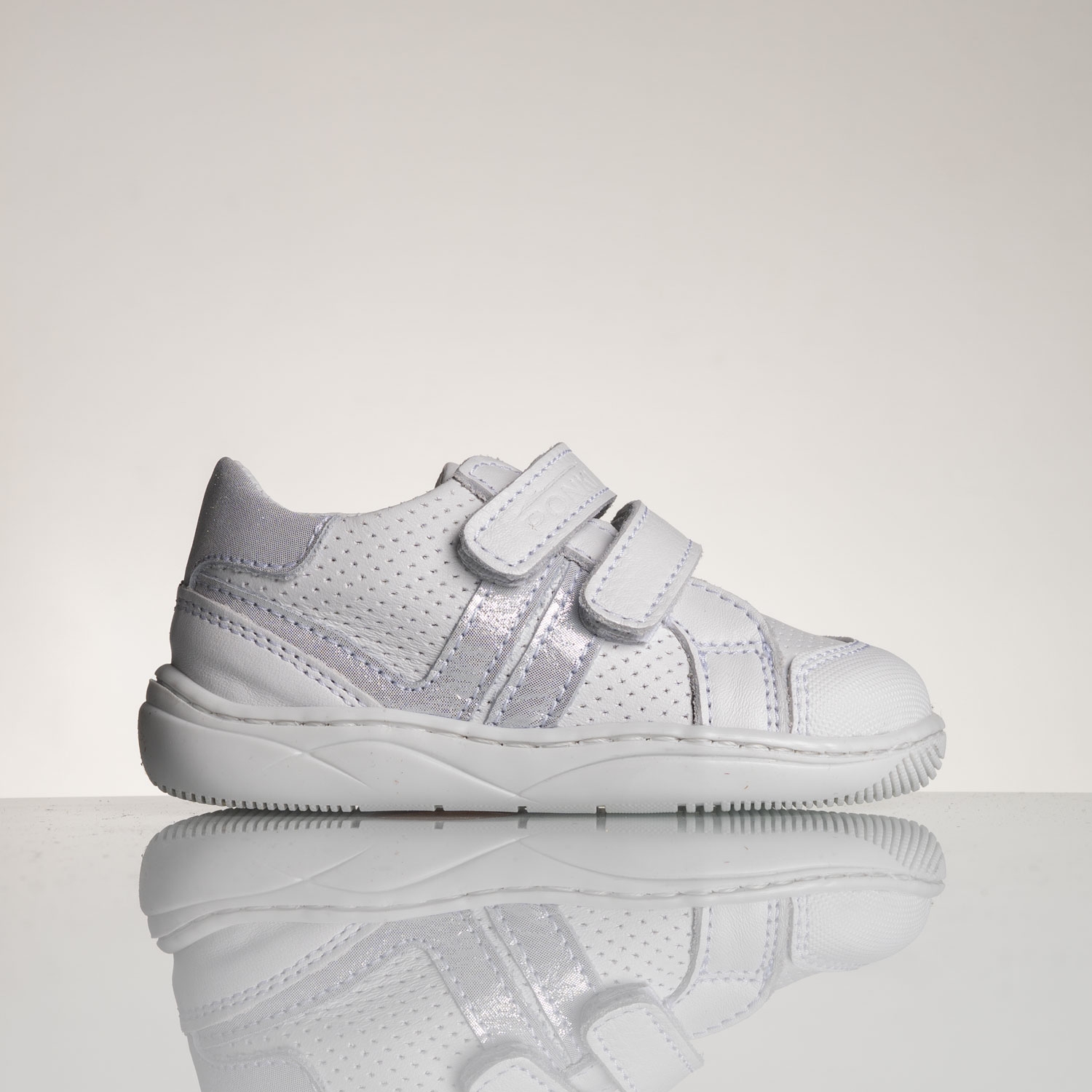 Бебешки боси обувки PONKI Barefoot Lignes Silver №19-21
