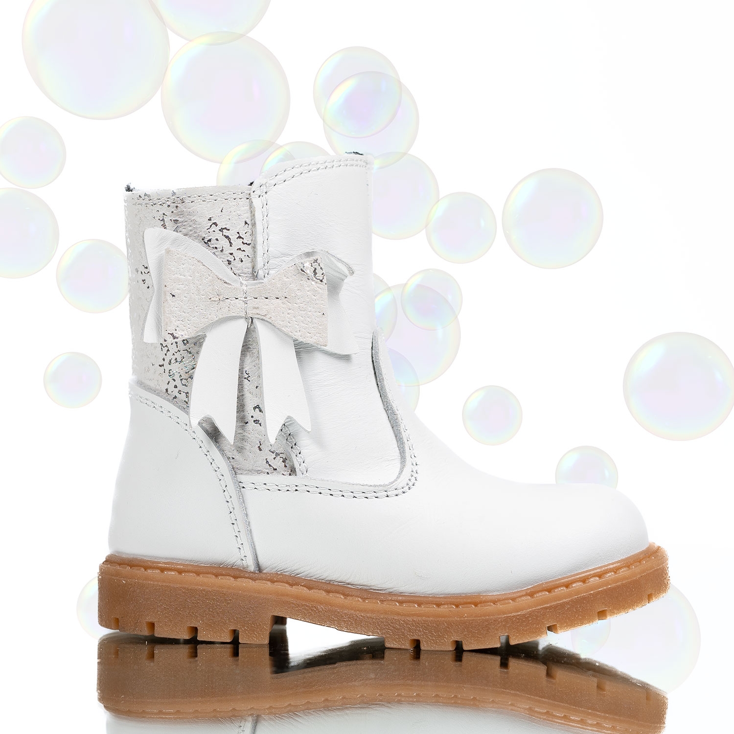 Бебешки боти  PONKI HK-BOW White №22-25