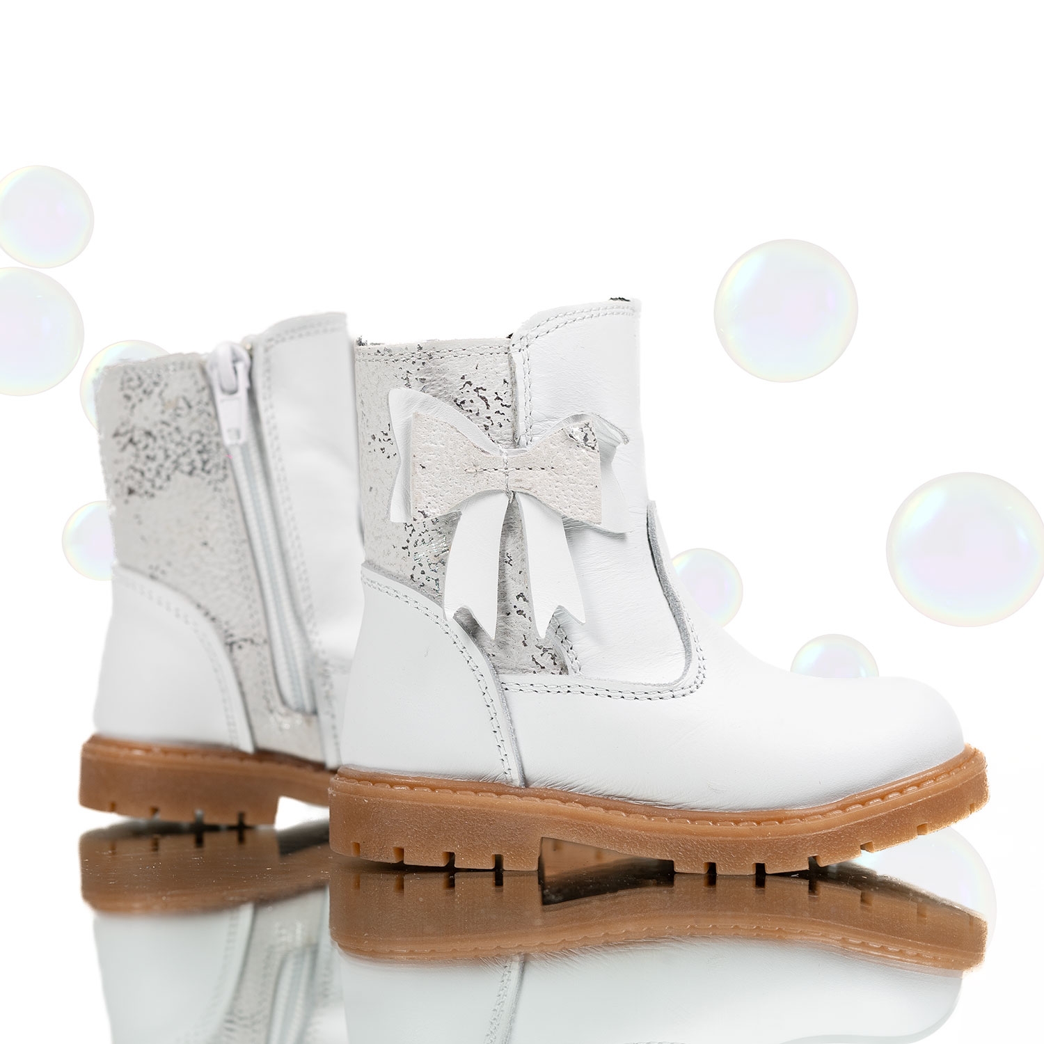 Бебешки боти  PONKI HK-BOW White №22-25