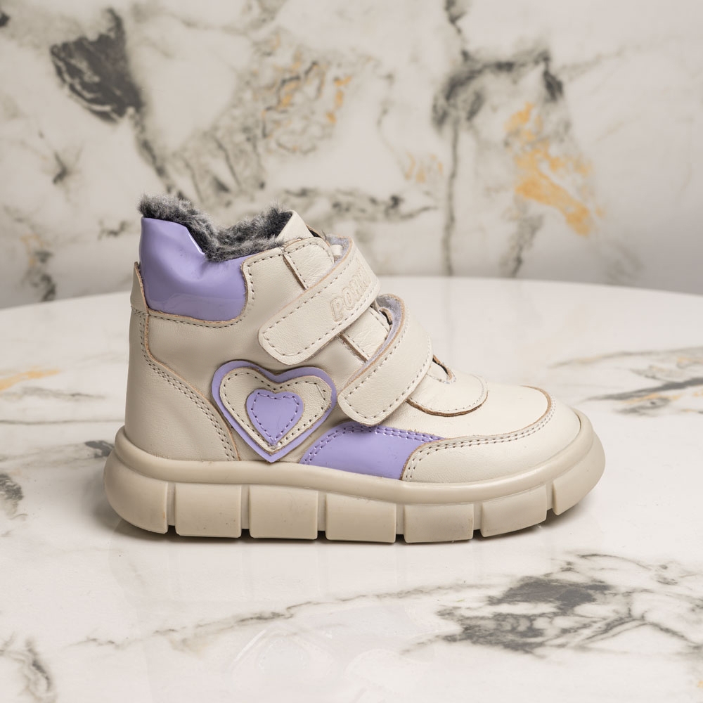 Бебешки боти PONKI VLOVE BEIGE-PURPLE №22-26