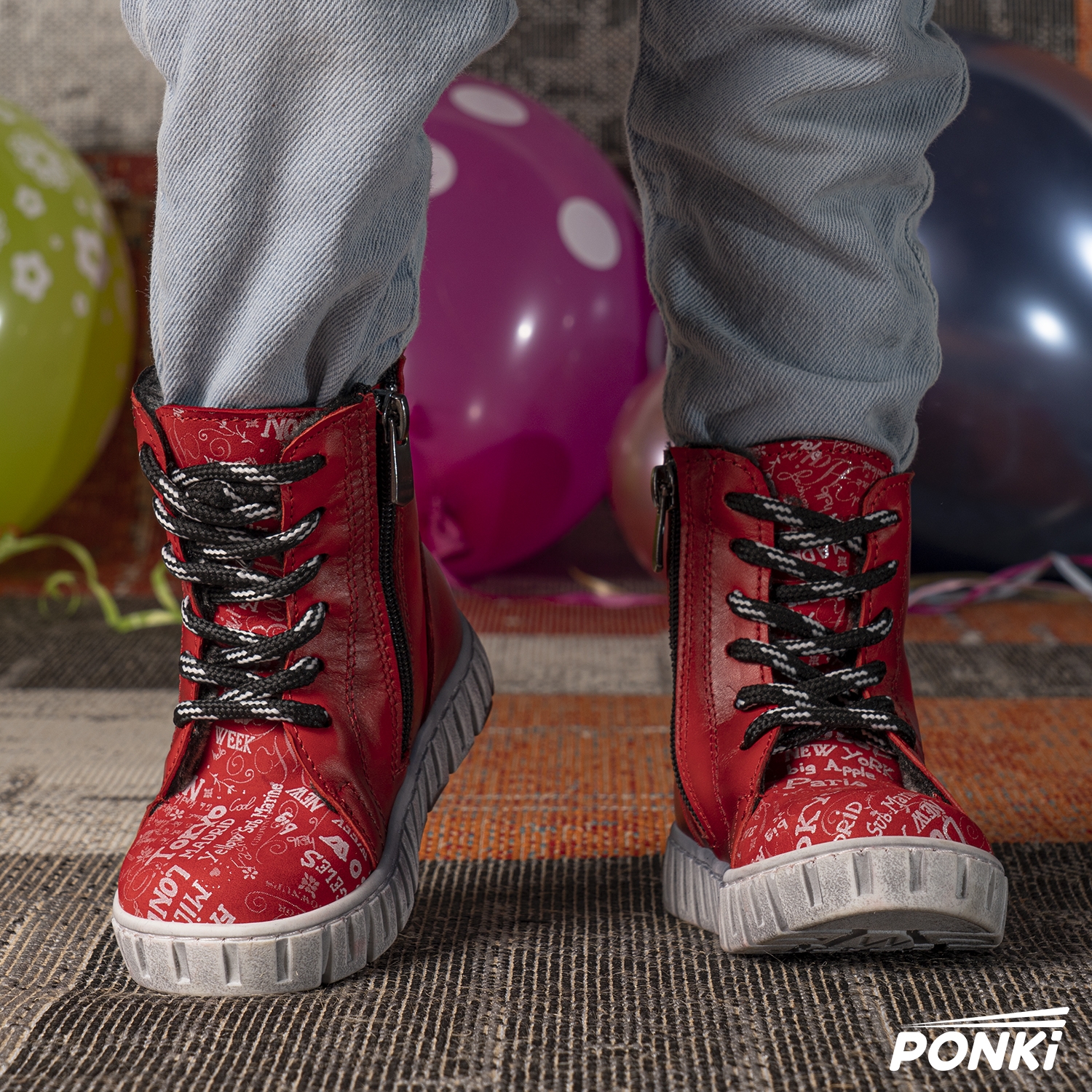 Бебешки ботуши PONKI WORLDE RED №22-25