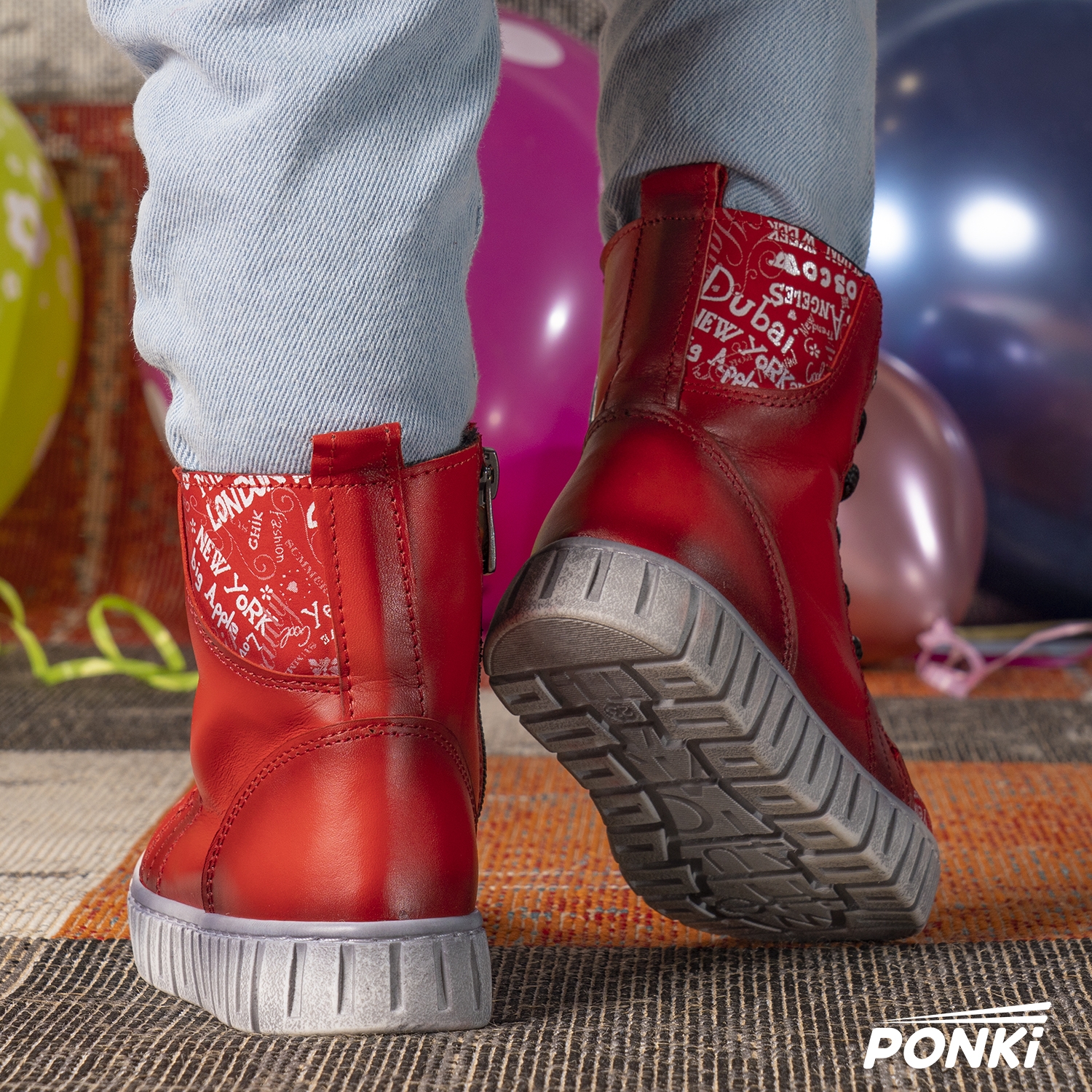 Бебешки ботуши PONKI WORLDE RED №22-25