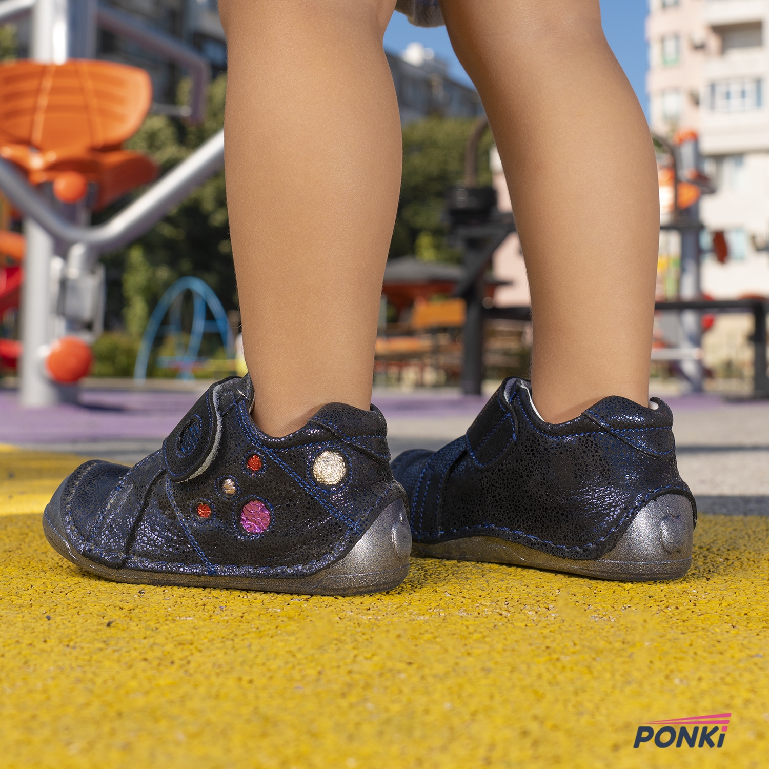 Бебешки обувки PONKI Пуфи GALAXY DARKBLUE №19-21