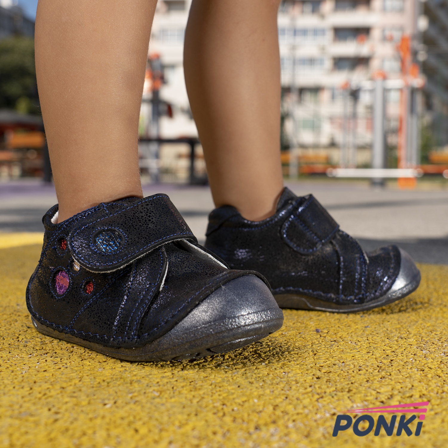 Бебешки обувки PONKI Пуфи GALAXY DARKBLUE №19-21