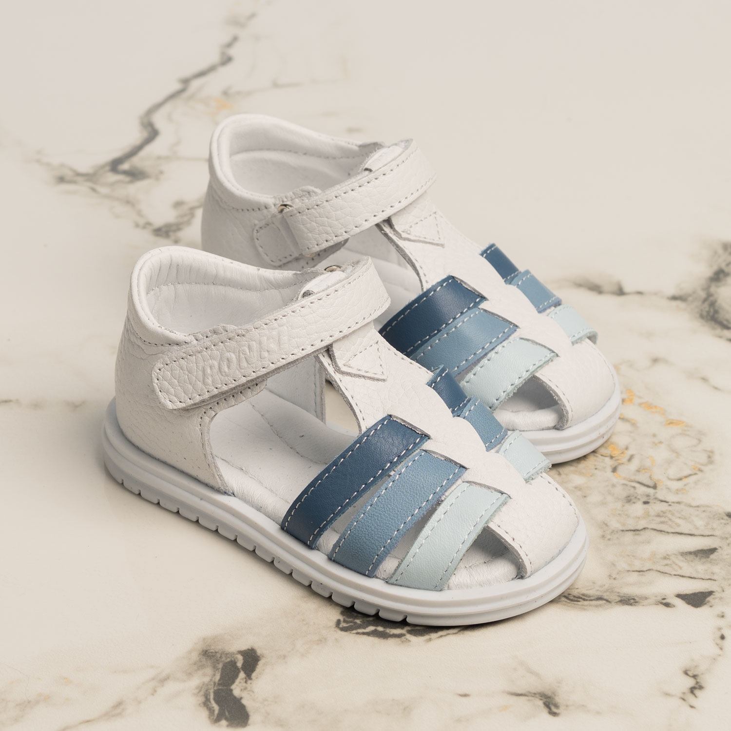 Бебешки сандали PONKI Brondo White-Blue №19-25