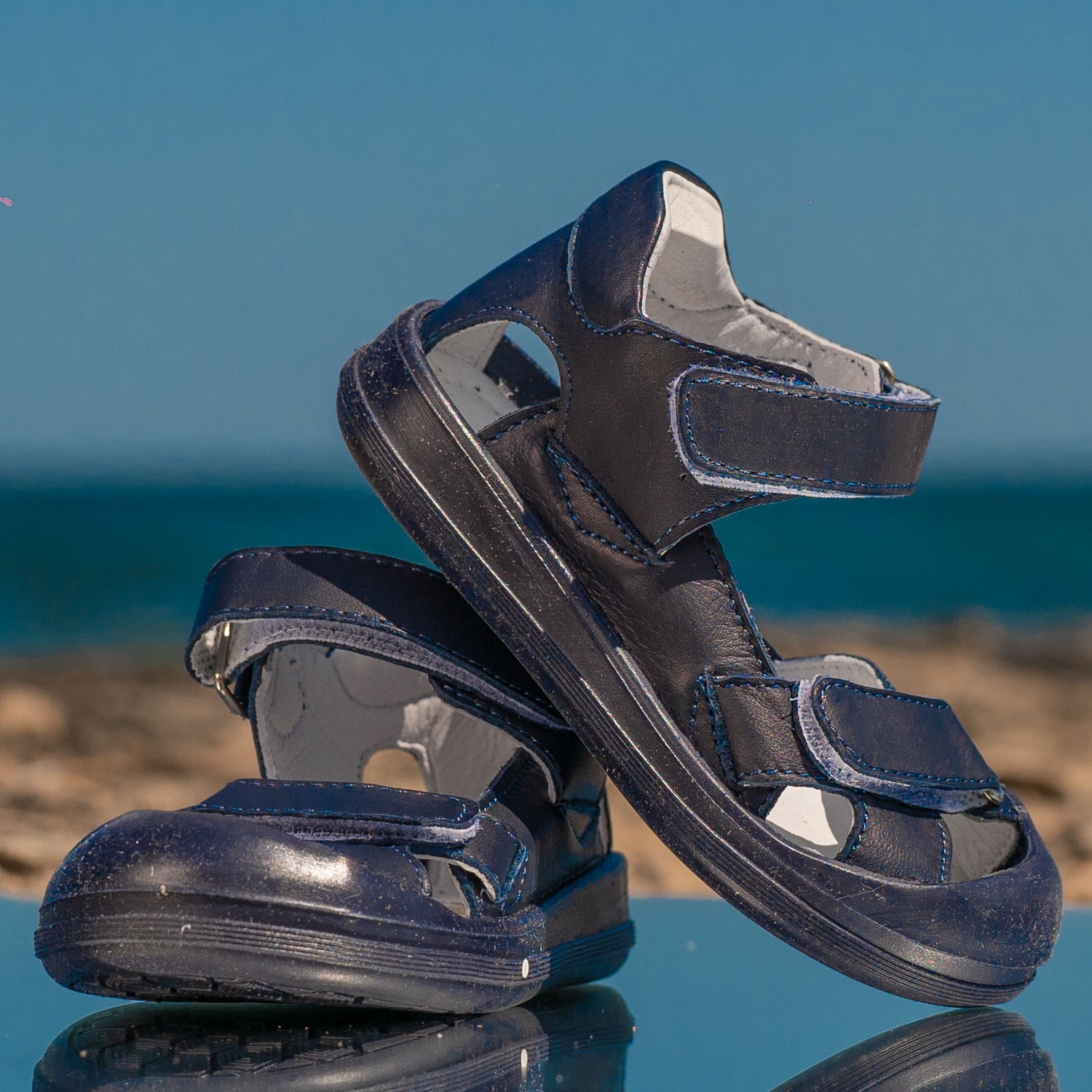 Бебешки сандали PONKI Cane Darkblue №19-21, №22-25