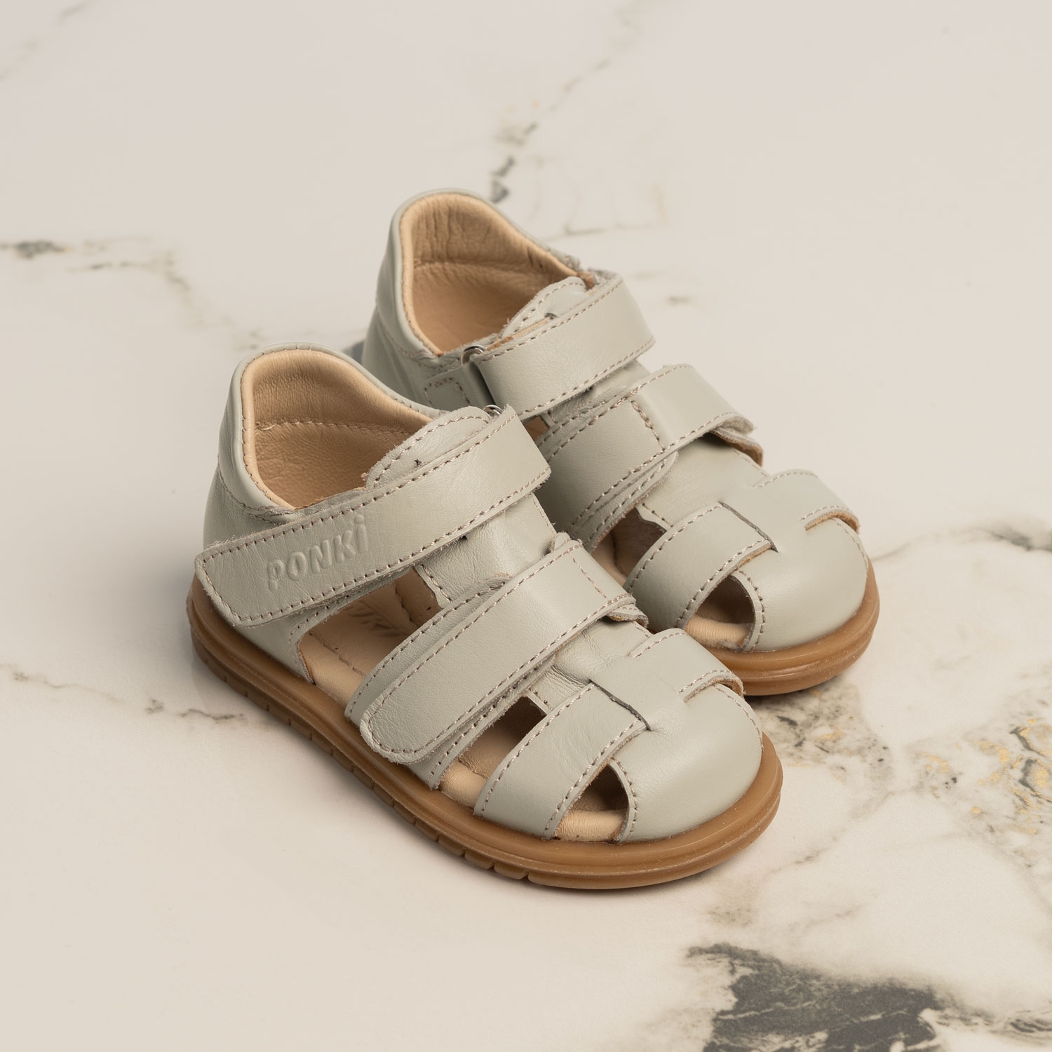 Бебешки сандали PONKI Craft Light Grey №22-25