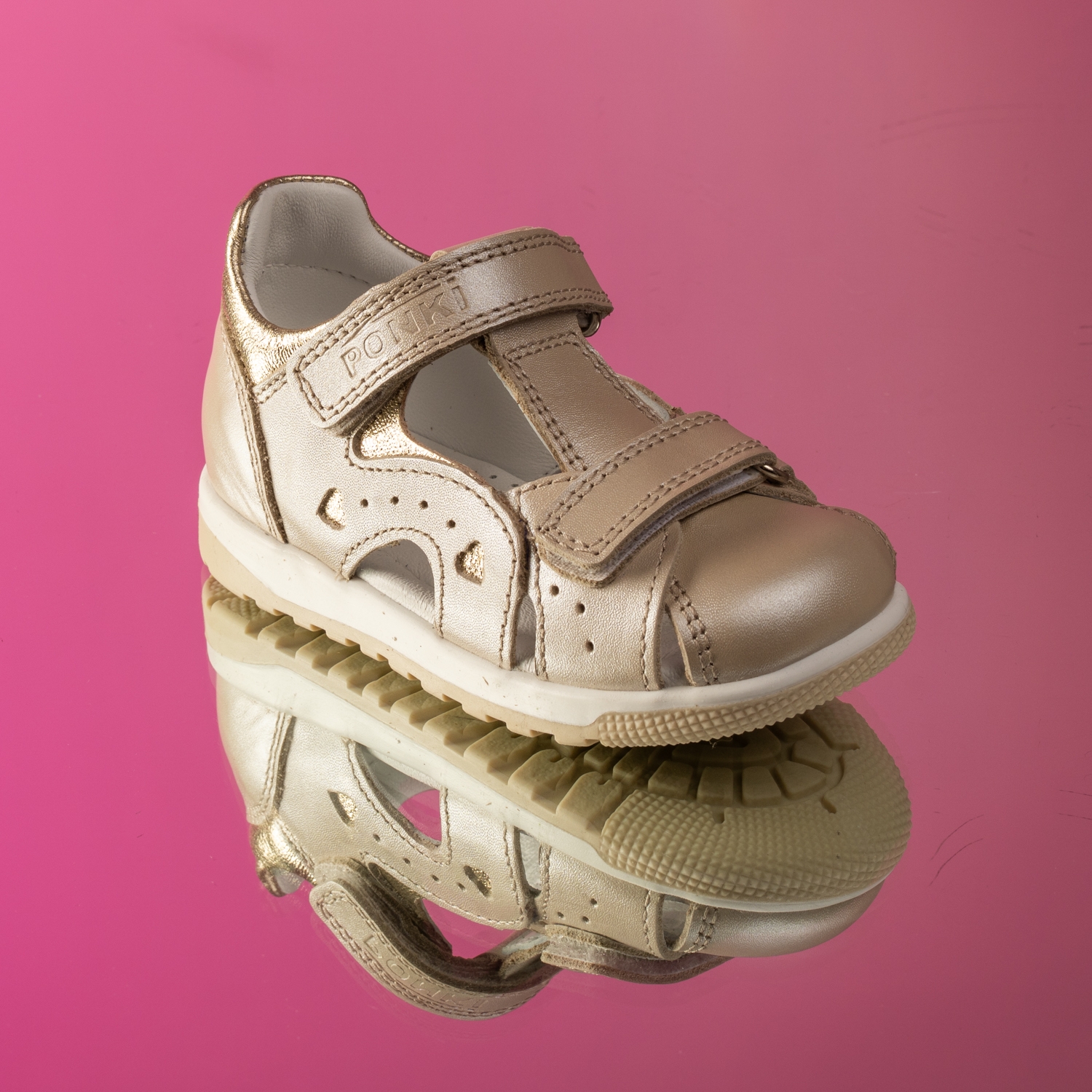 Бебешки сандали PONKI HEARTY BEIGE №21-25