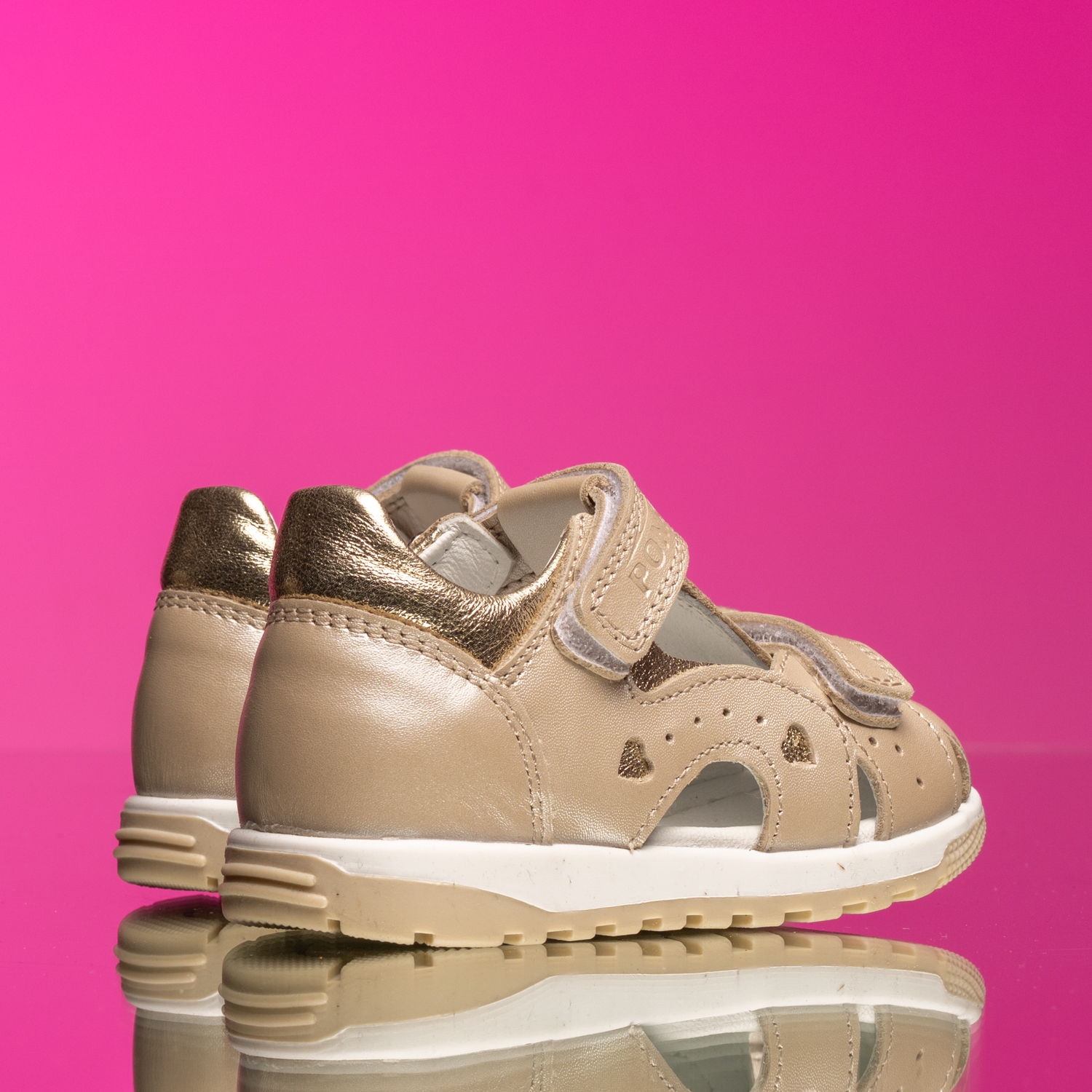 Бебешки сандали PONKI HEARTY BEIGE №21-25