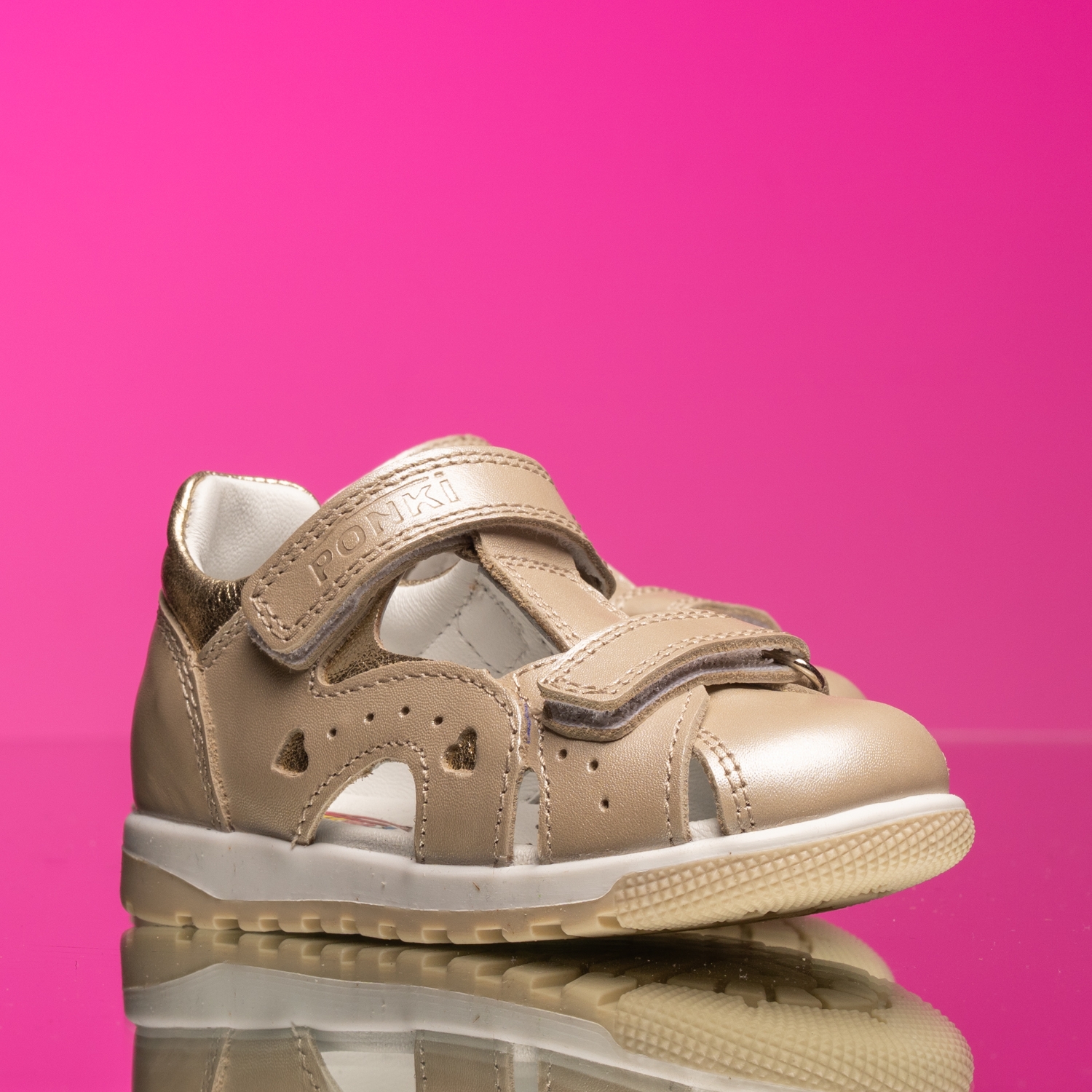 Бебешки сандали PONKI HEARTY BEIGE №21-25