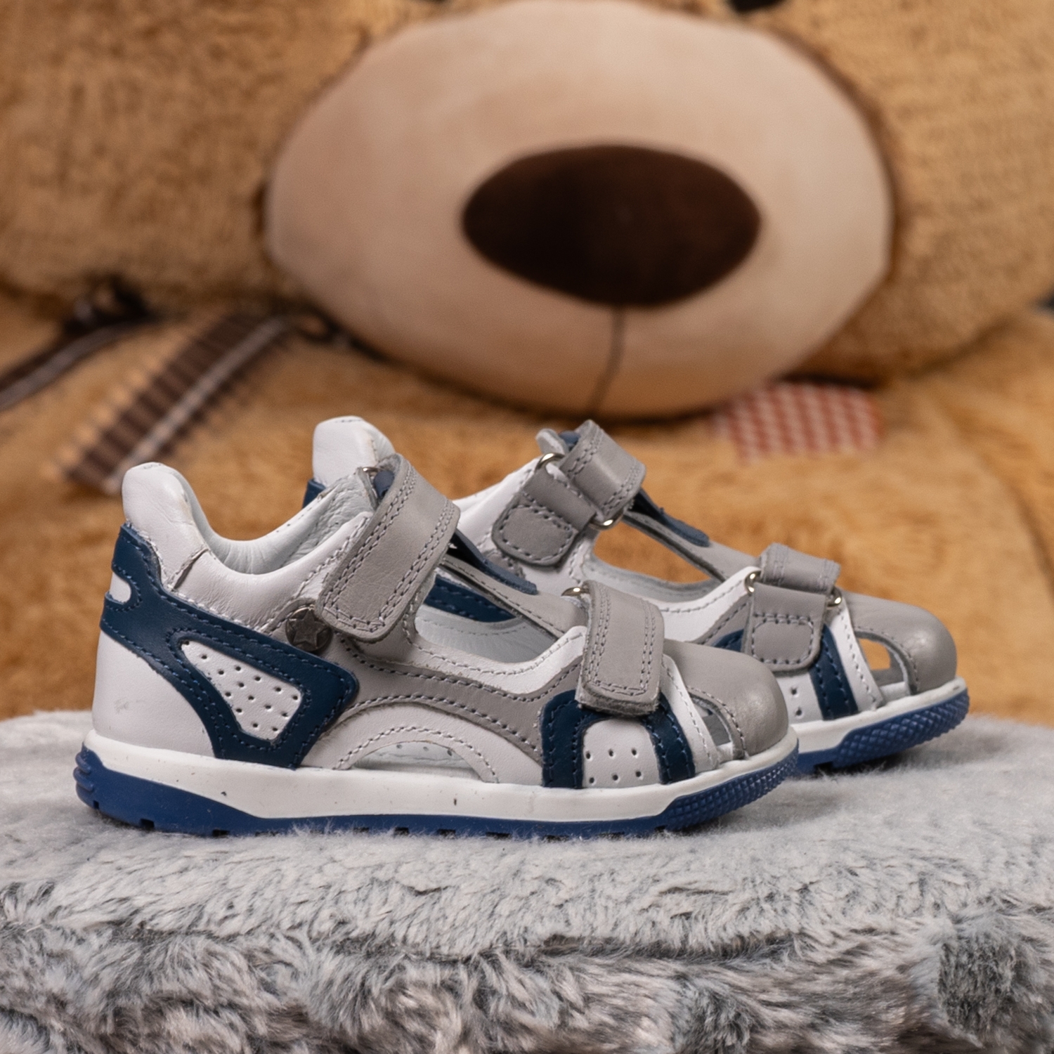 Бебешки сандали PONKI Stone Grey №21-25