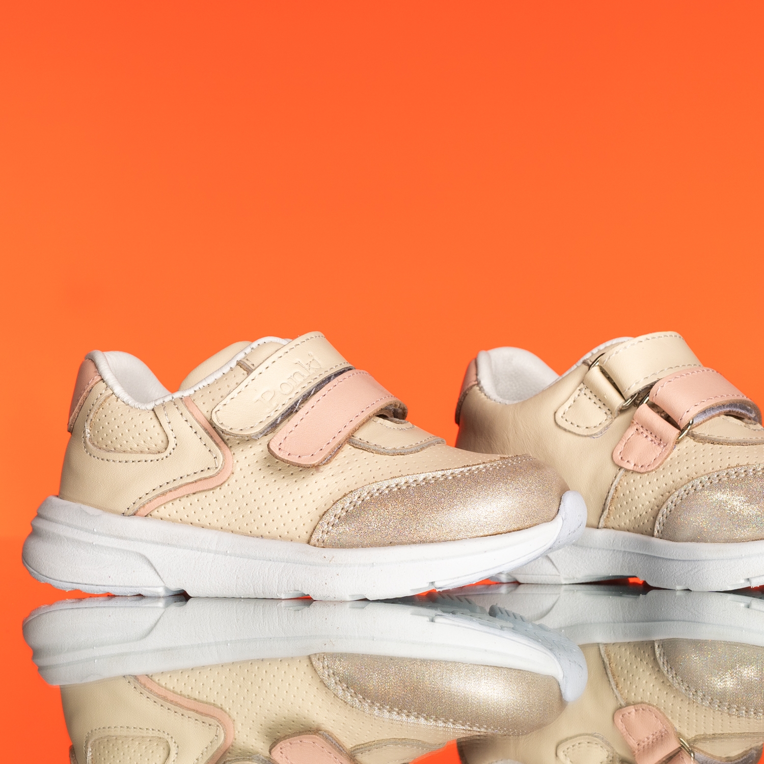 Бебешки сникърси PONKI Cozees Beige №19-25