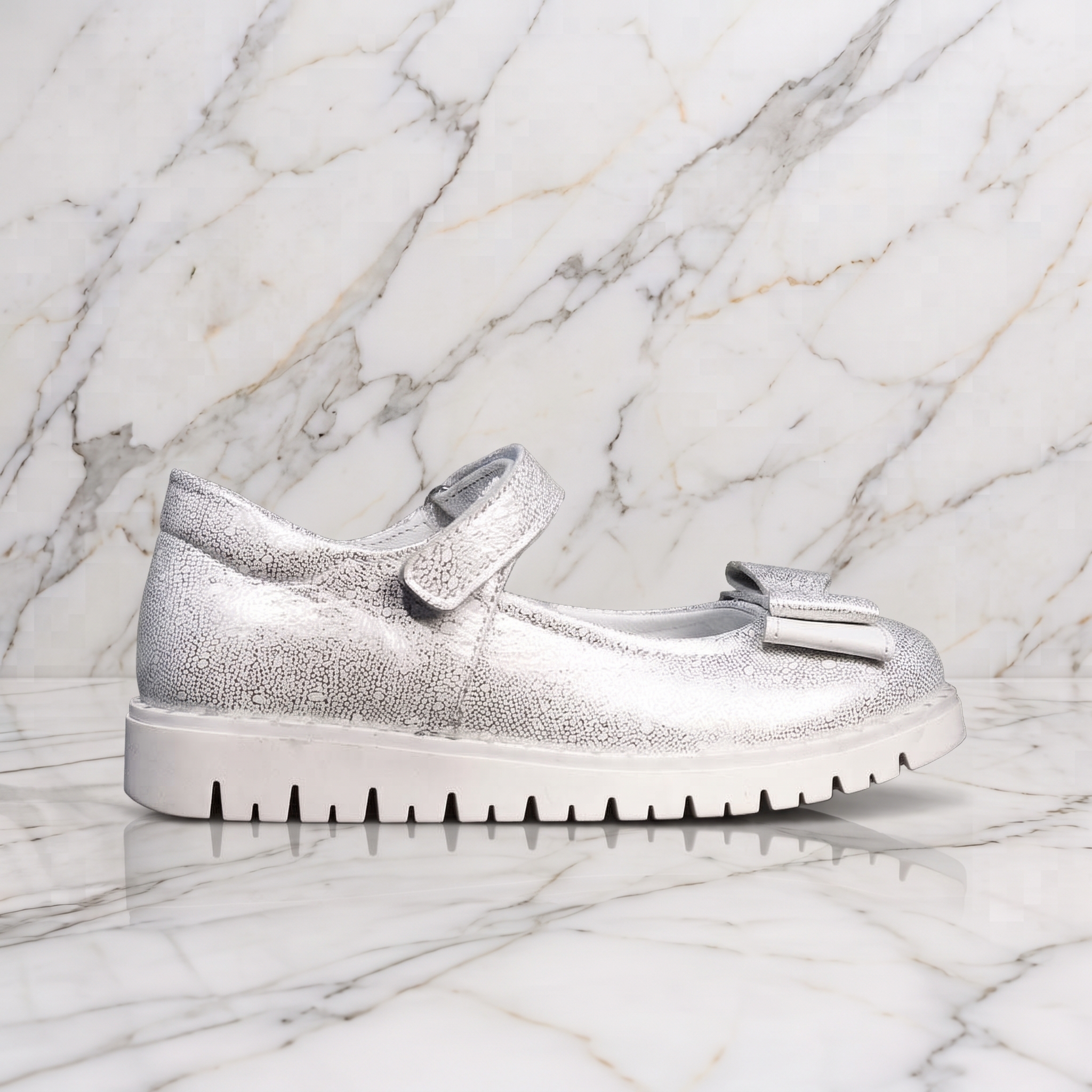Детски балеринки PONKI Elegante Silver №26-30