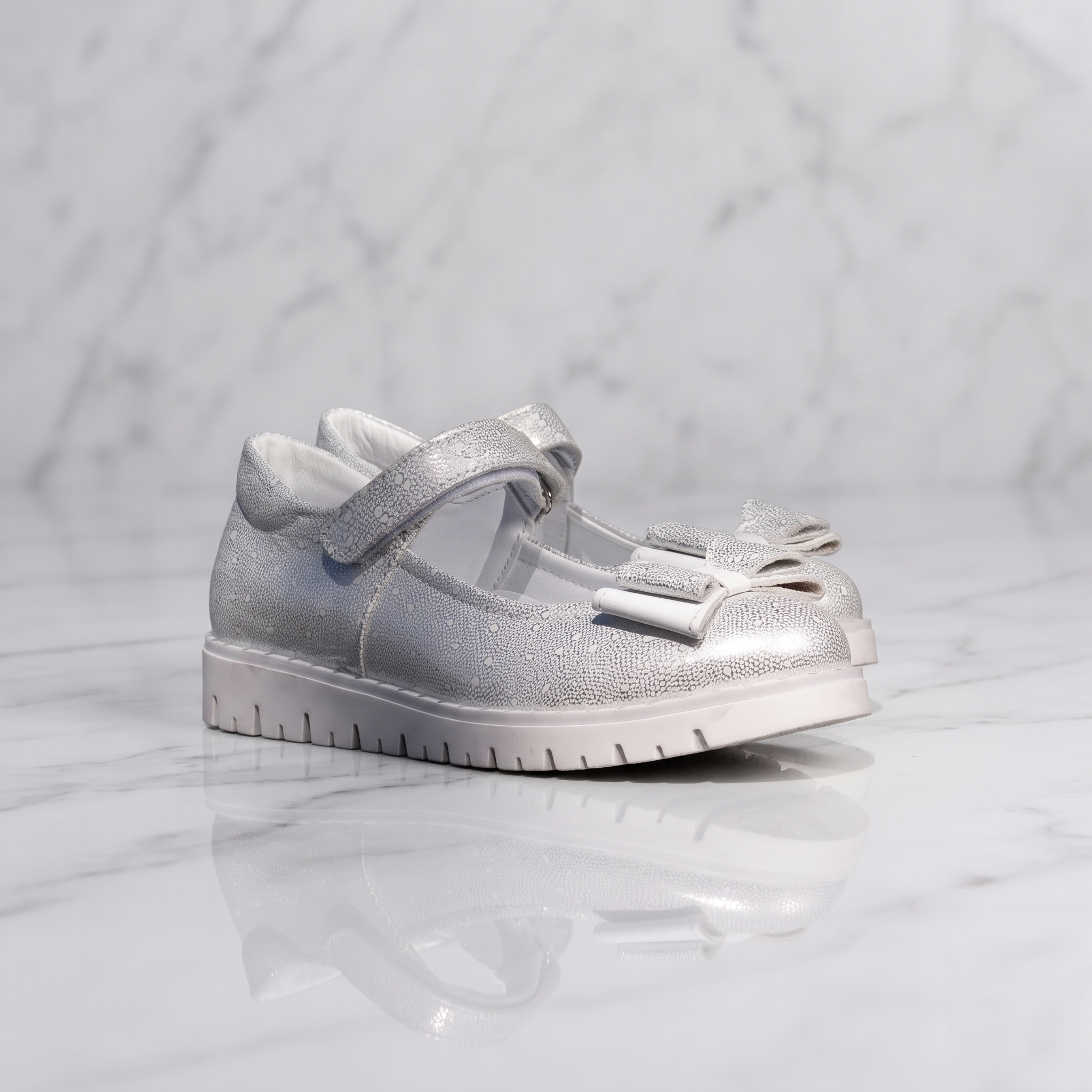 Детски балеринки PONKI Elegante Silver №26-30