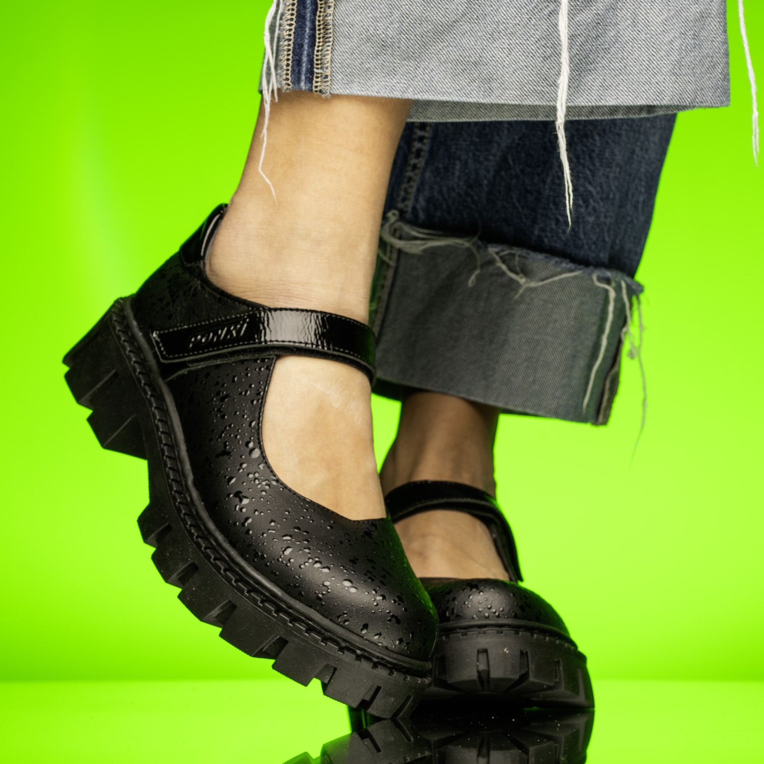 Детски балеринки PONKI XTRAVAGANZA BLACK DROPS  №31-36
