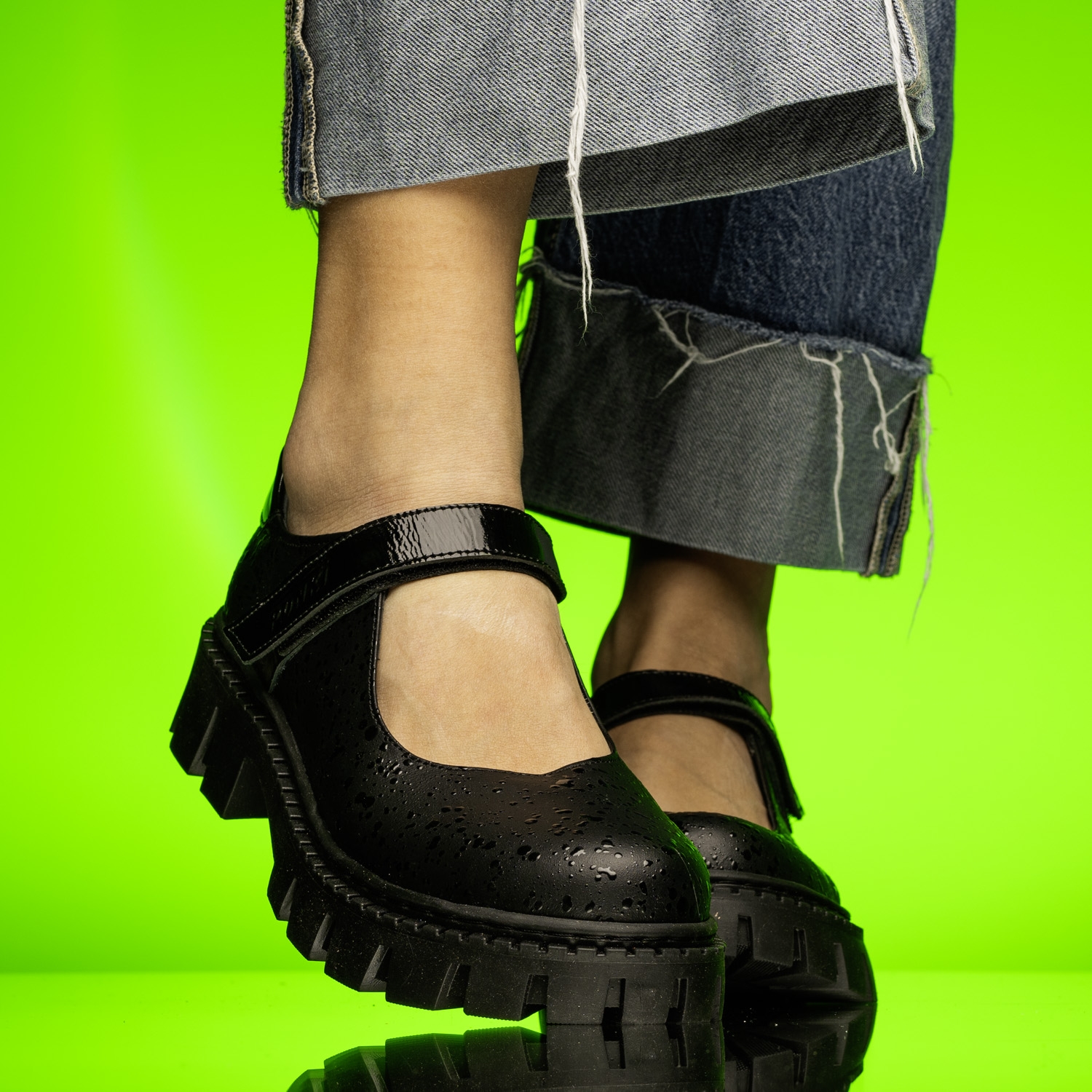 Детски балеринки PONKI XTRAVAGANZA BLACK DROPS  №31-36
