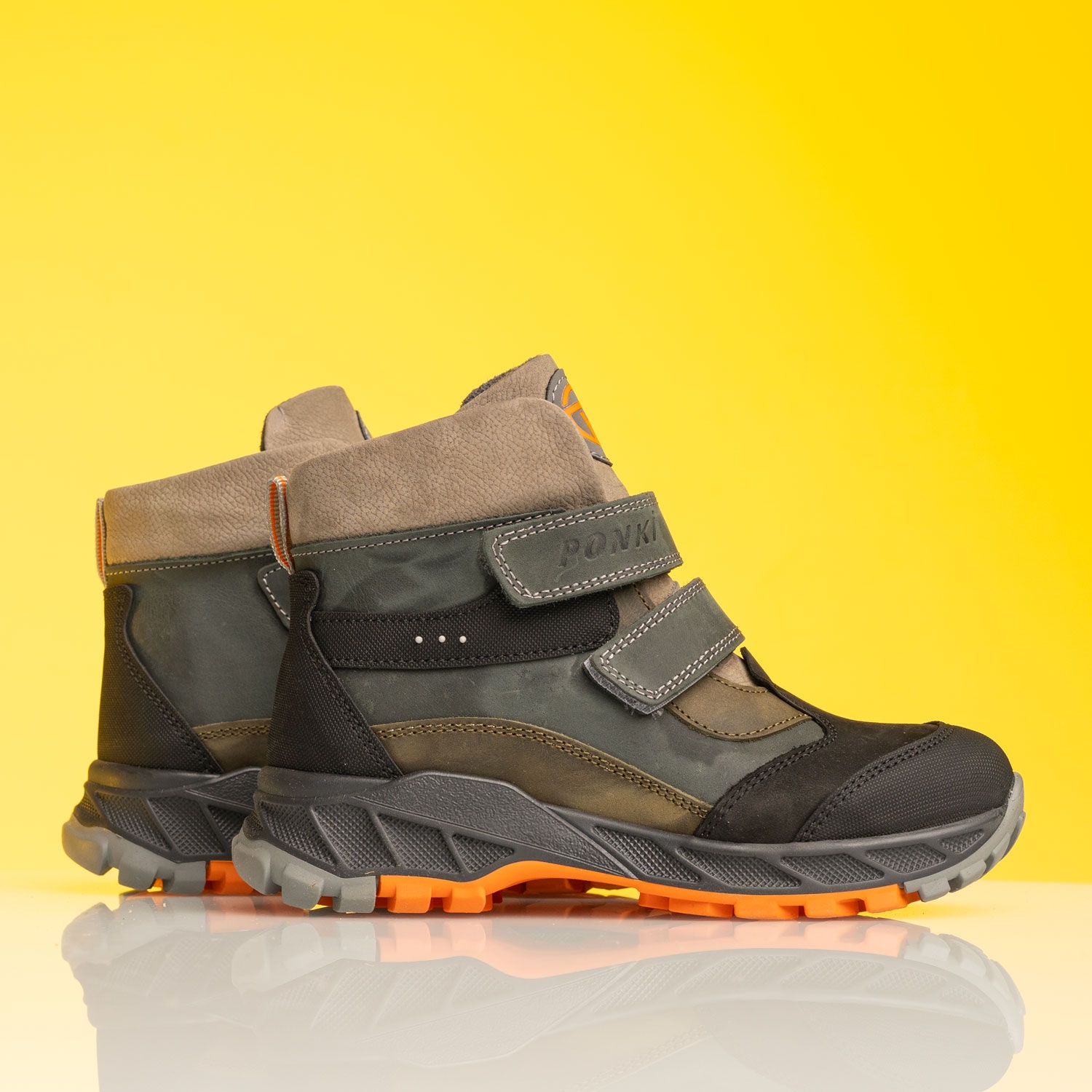 Детски боти PONKI Bravish Grey-Khaki №31-36