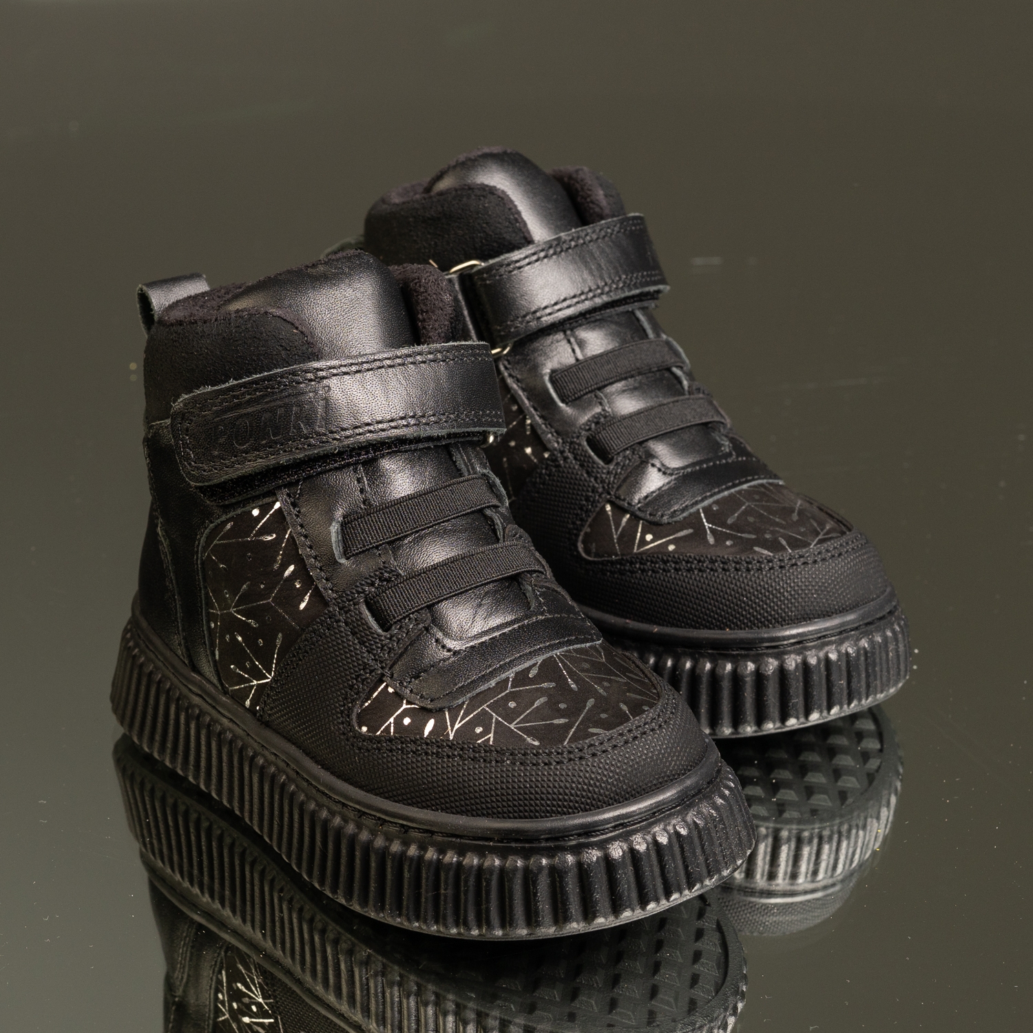 Детски боти PONKI OCEANO STYLISH Black №26-30