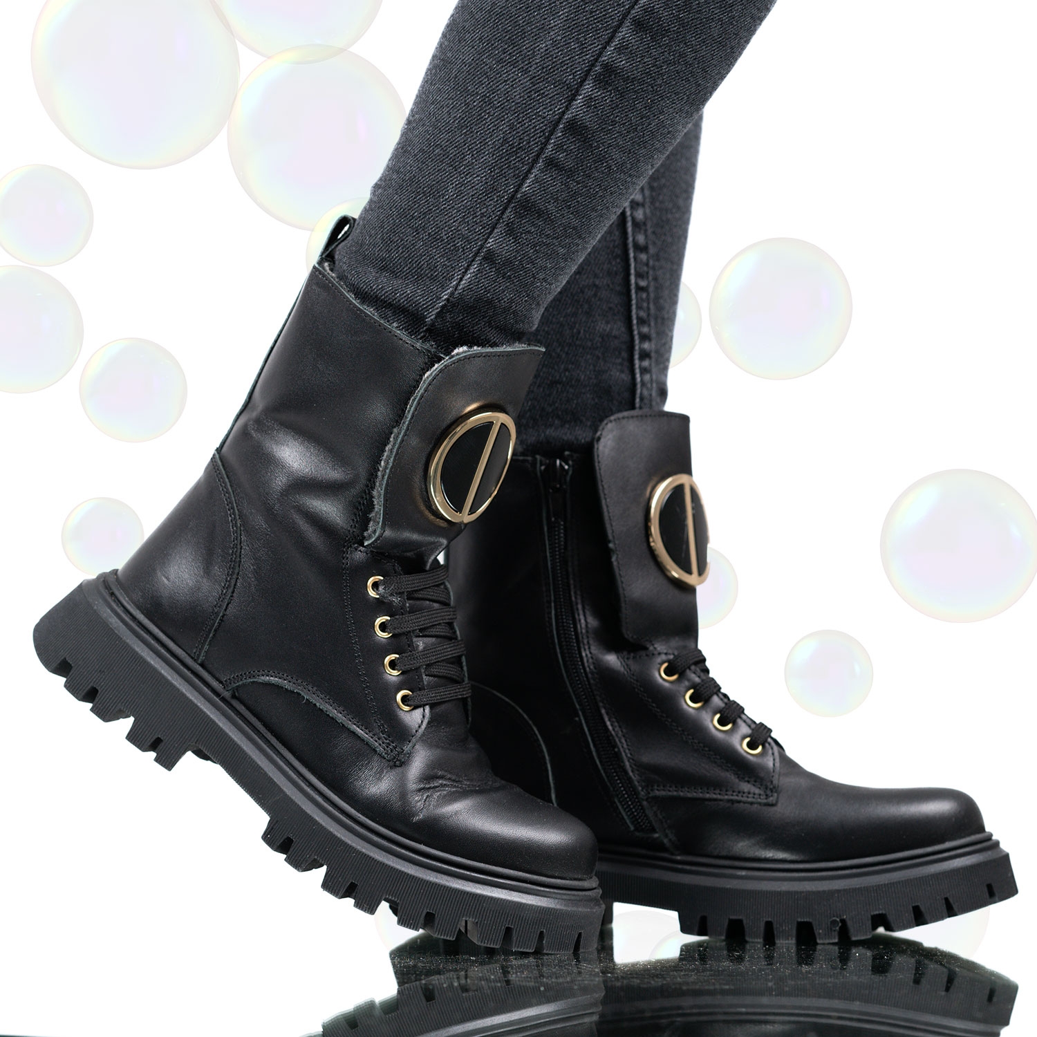 Детски ботуши PONKI Genzai Black №26-30