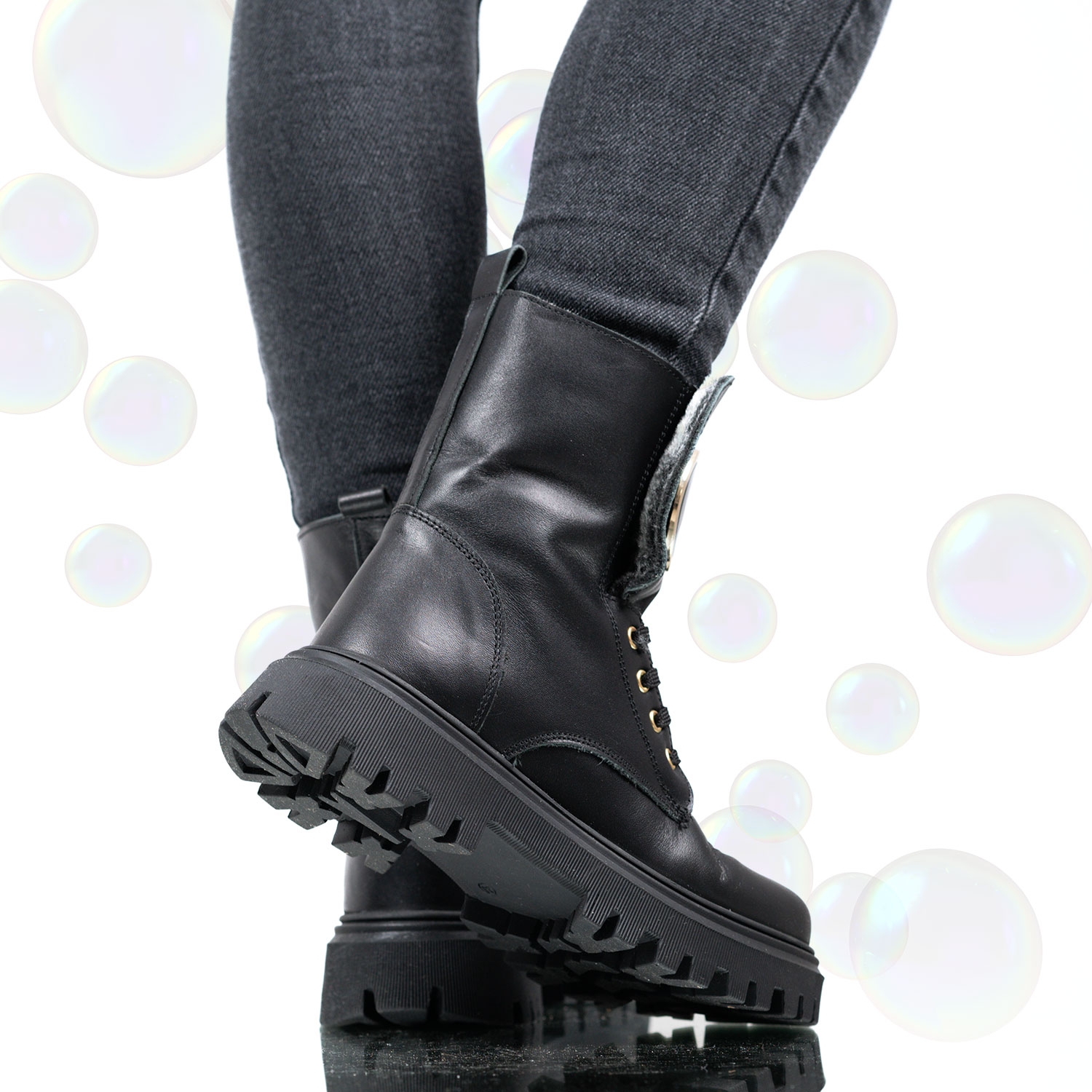 Детски ботуши PONKI Genzai Black №26-30