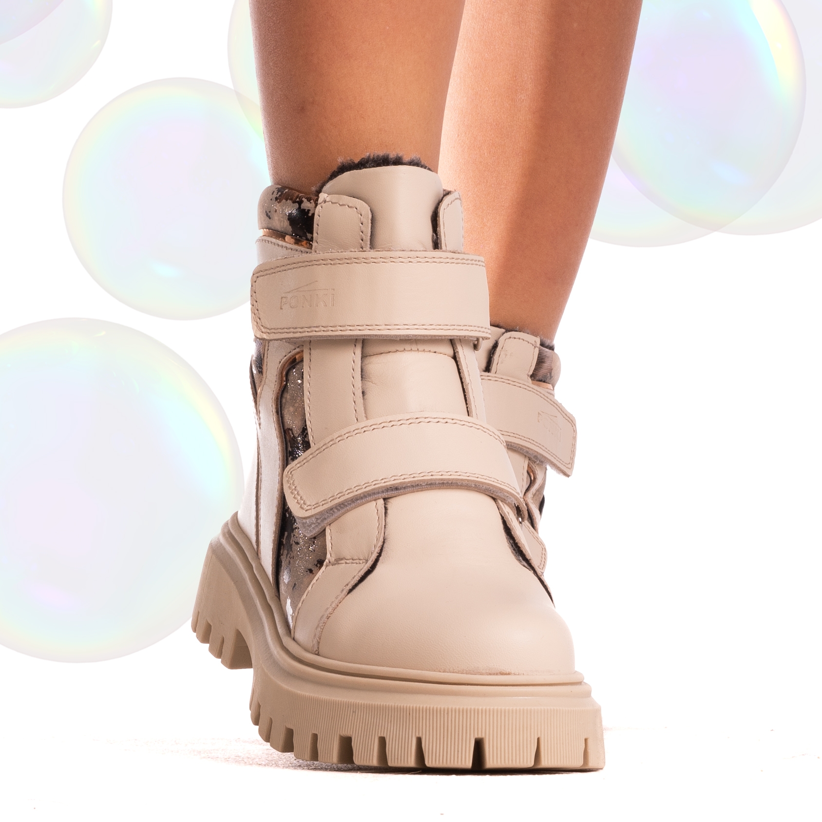Детски ботуши PONKI Stella Beige №26-30