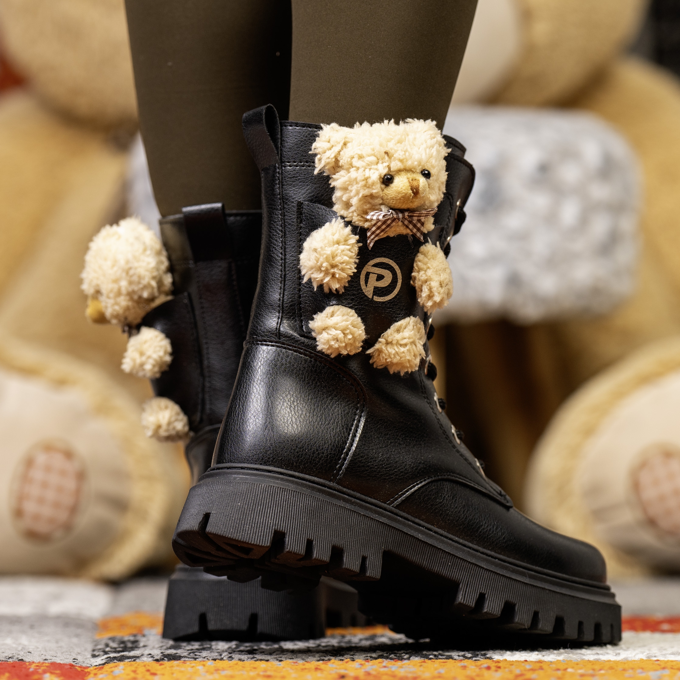 Детски ботуши PONKI Teddy Black №31-36