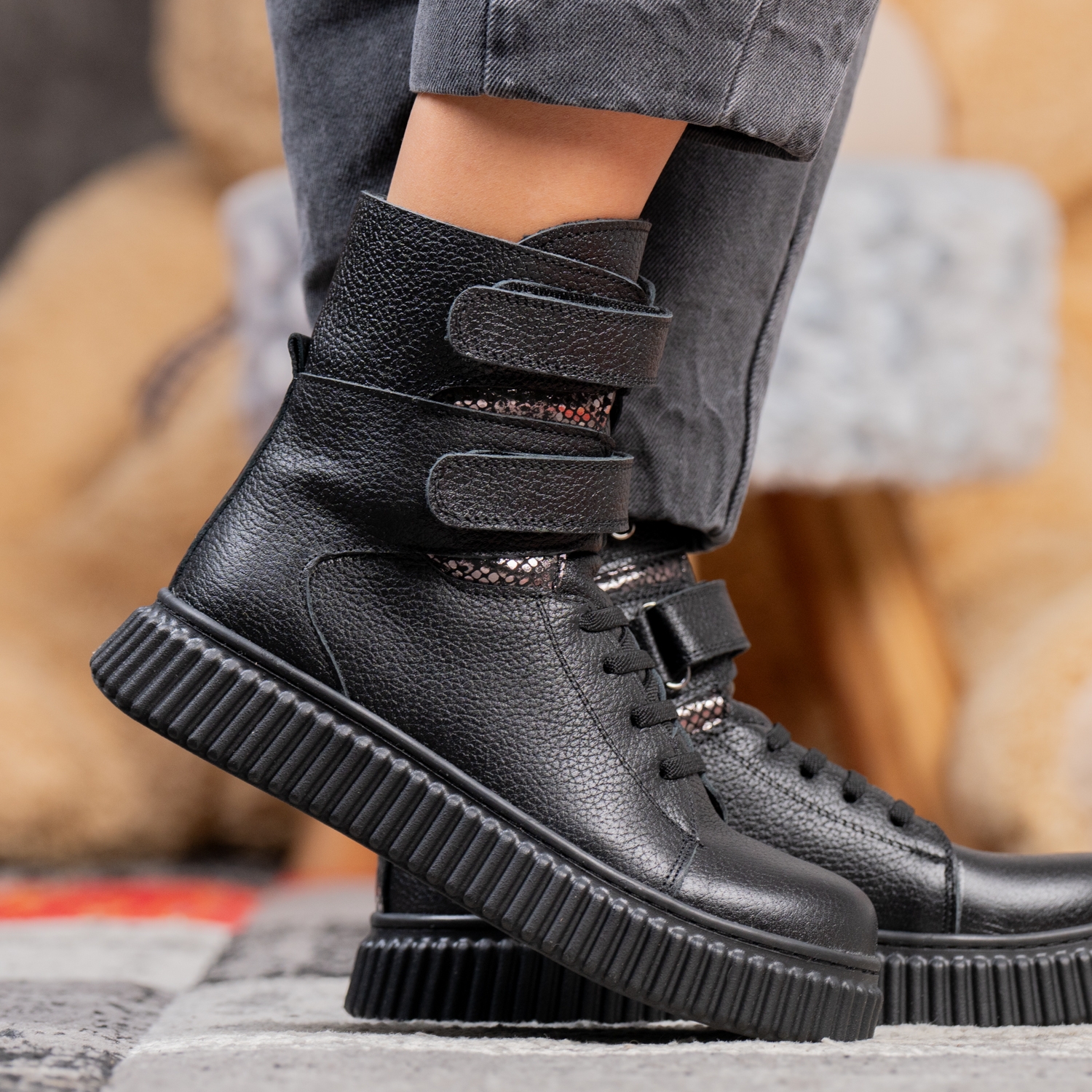 Детски ботушки PONKI Barnacie Black №31-36