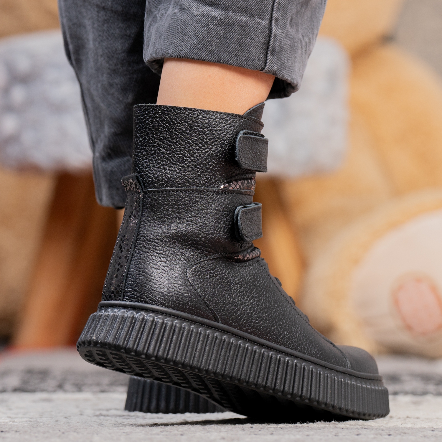 Детски ботушки PONKI Barnacie Black №31-36