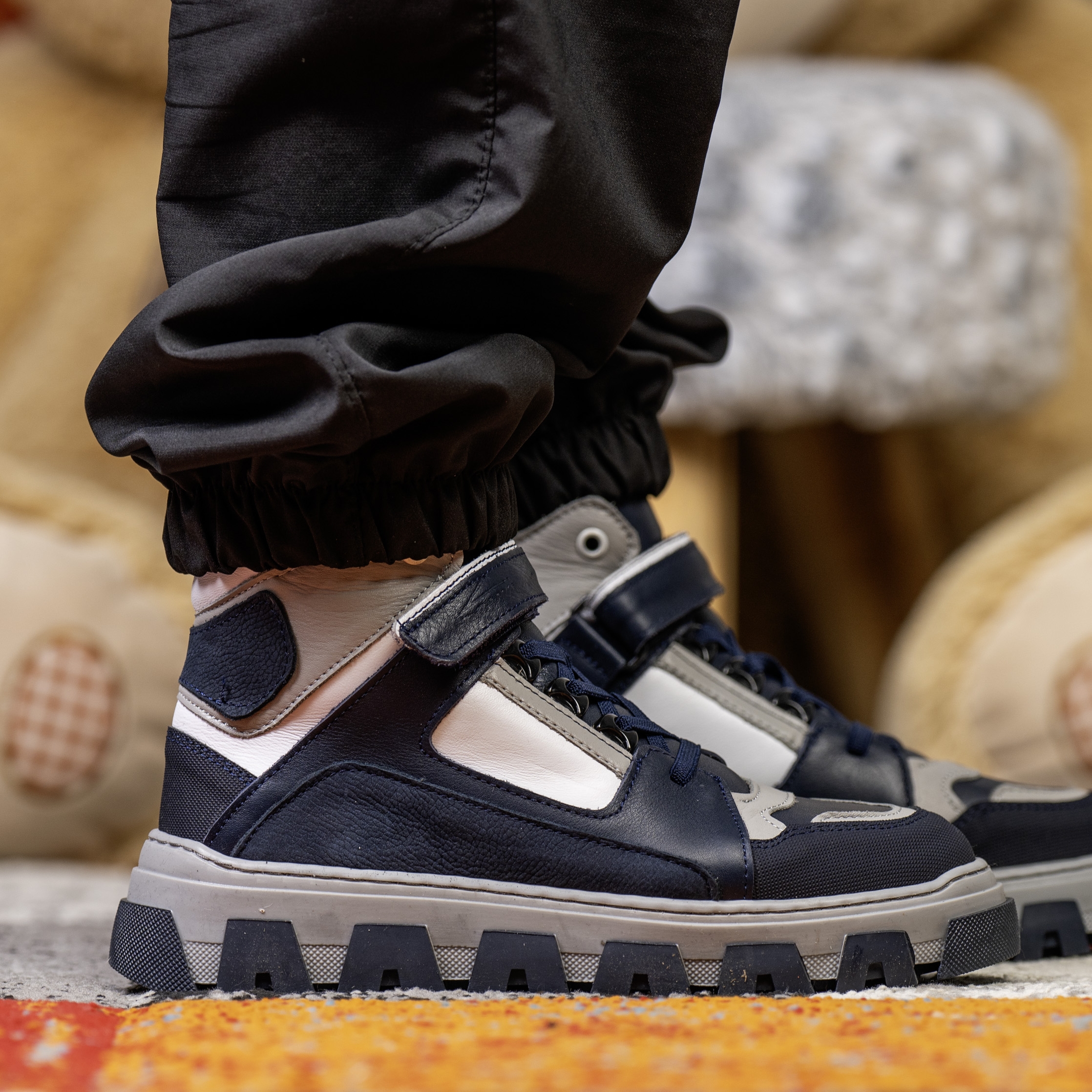 Детски дизайнерски боти  PONKI DSQRED DARKBLUE №31-36