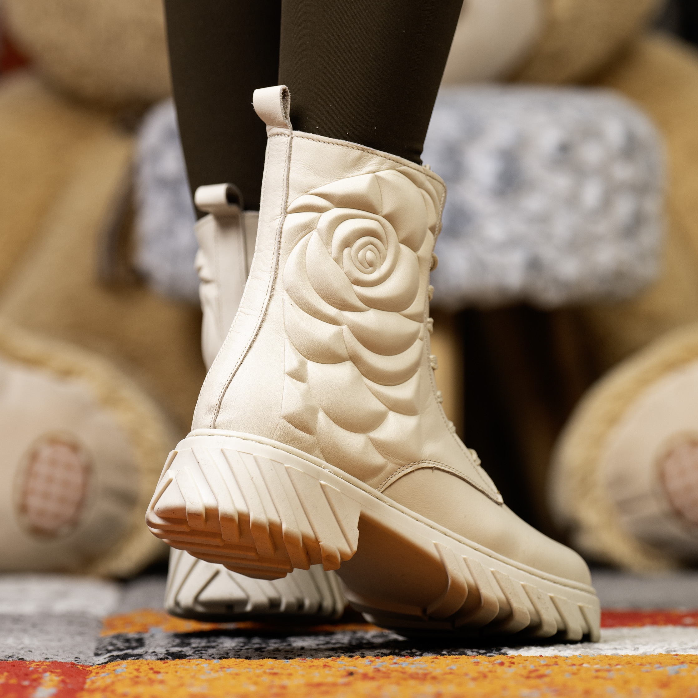 Детски елегантни кубинки PONKI ROSES Beige №31-36