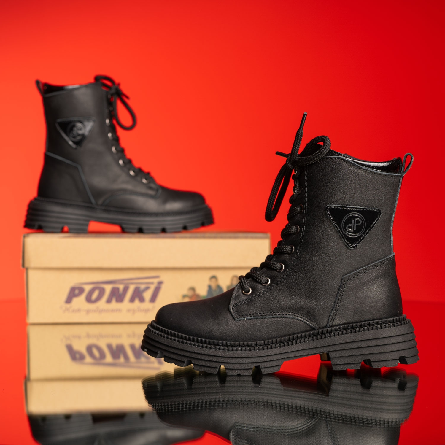 Детски кубинки PONKI ICON BLACK BLACK №31-36