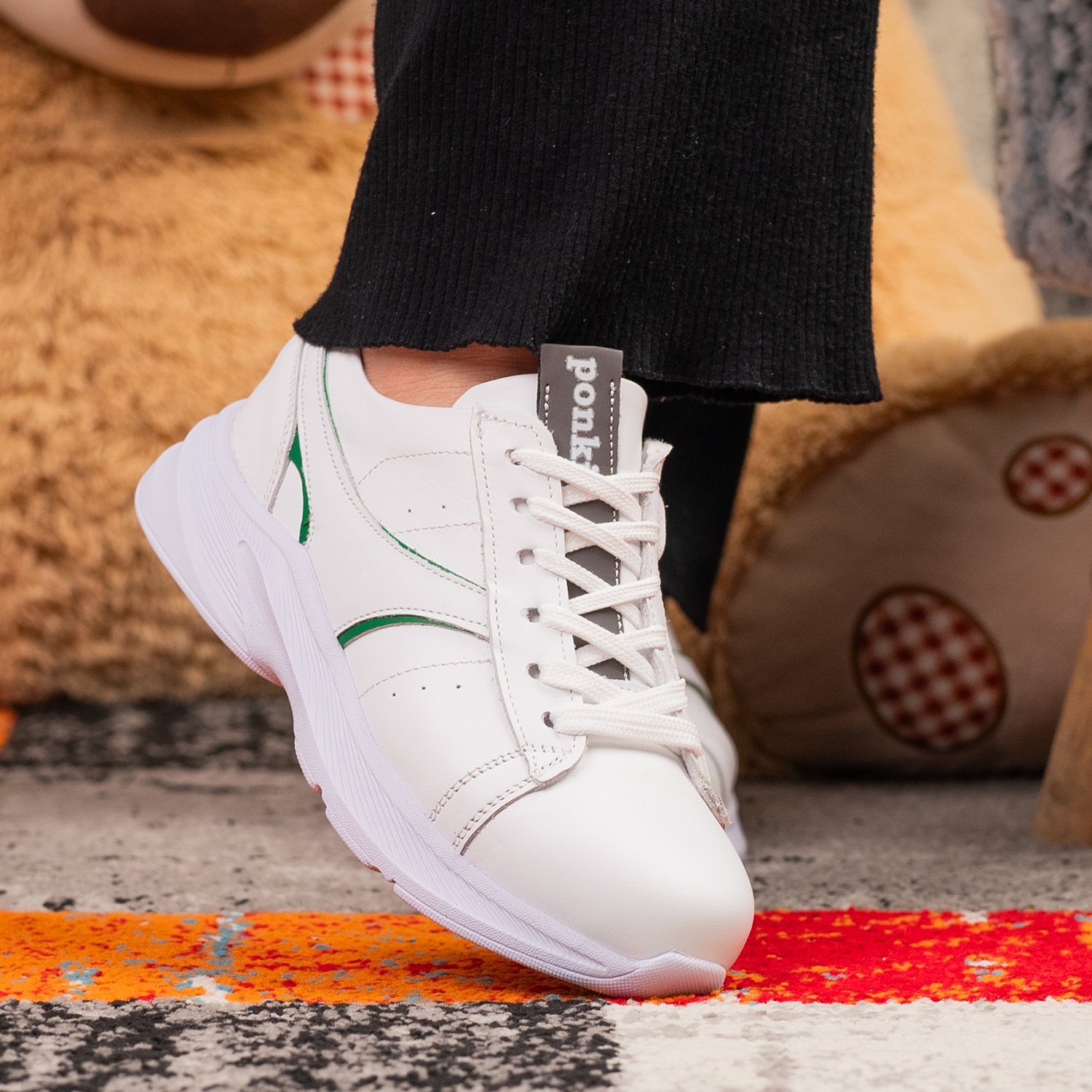Детски маратонки PONKI Splint White-Green №31-35