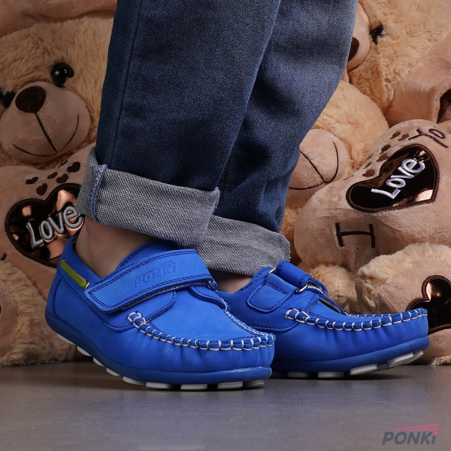 Детски Мокасини PONKI ELEGO BLUE WHITE №26-30