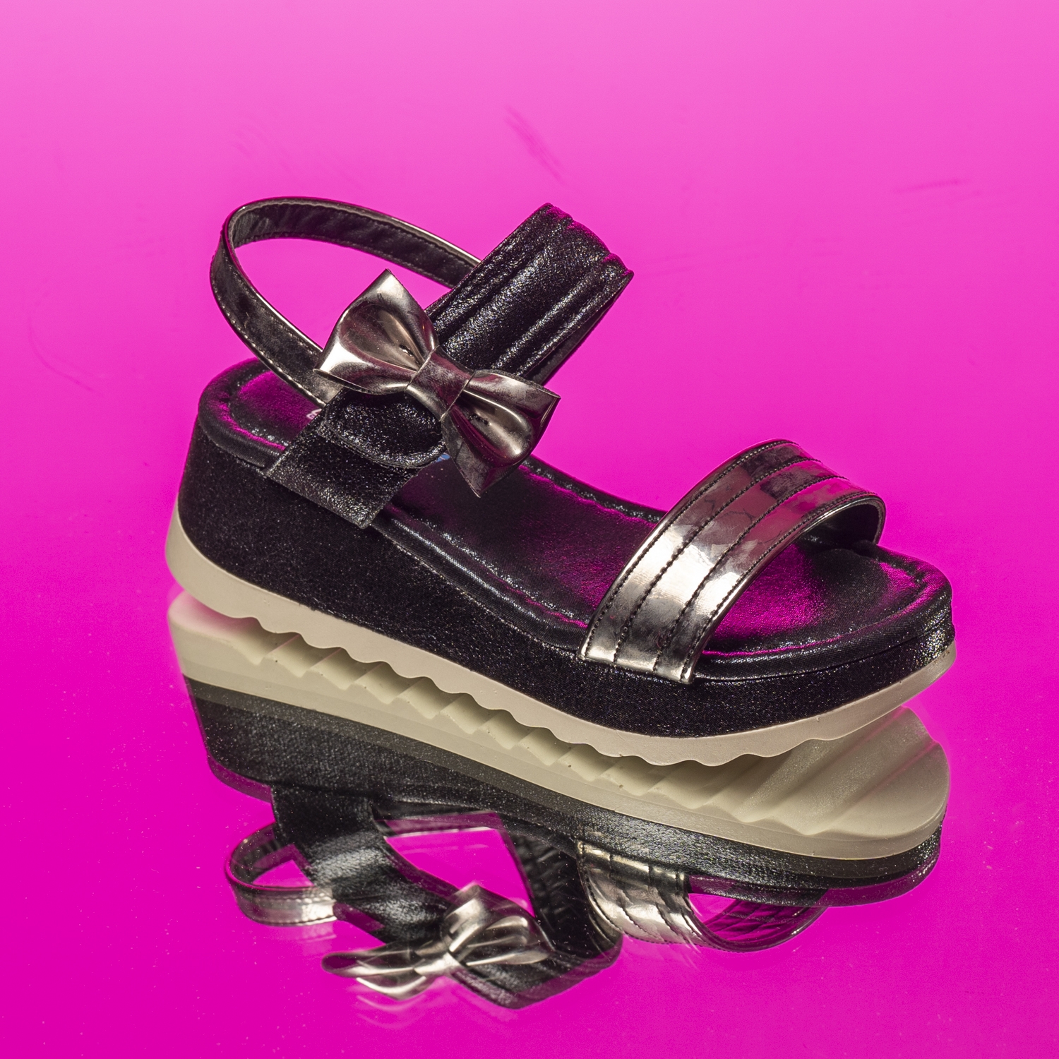Детски сандали на платформа PONKI DELUXE BLACK №26-30