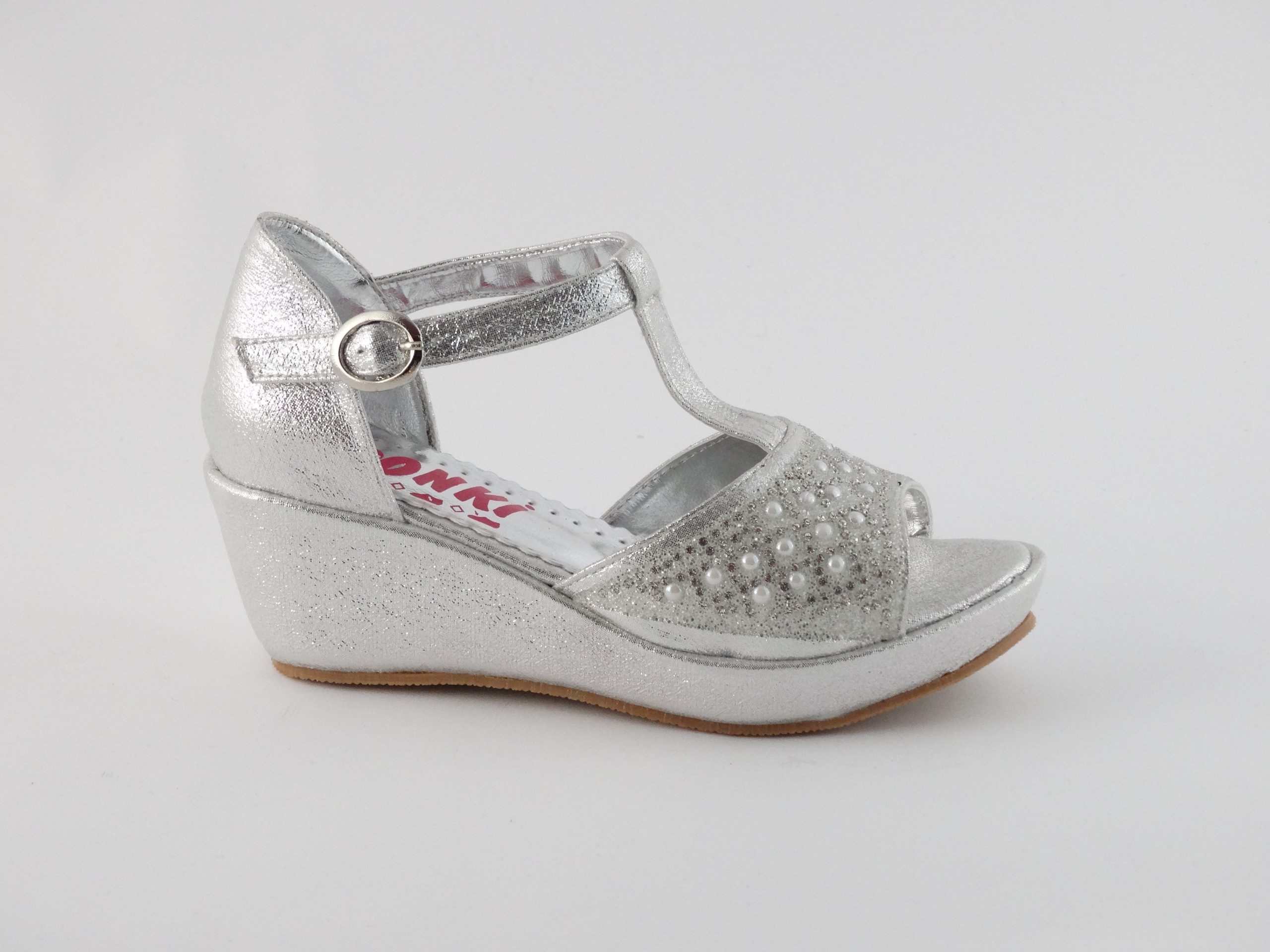 Детски сандали на платформа PONKI PEARLS SILVER№27-30 