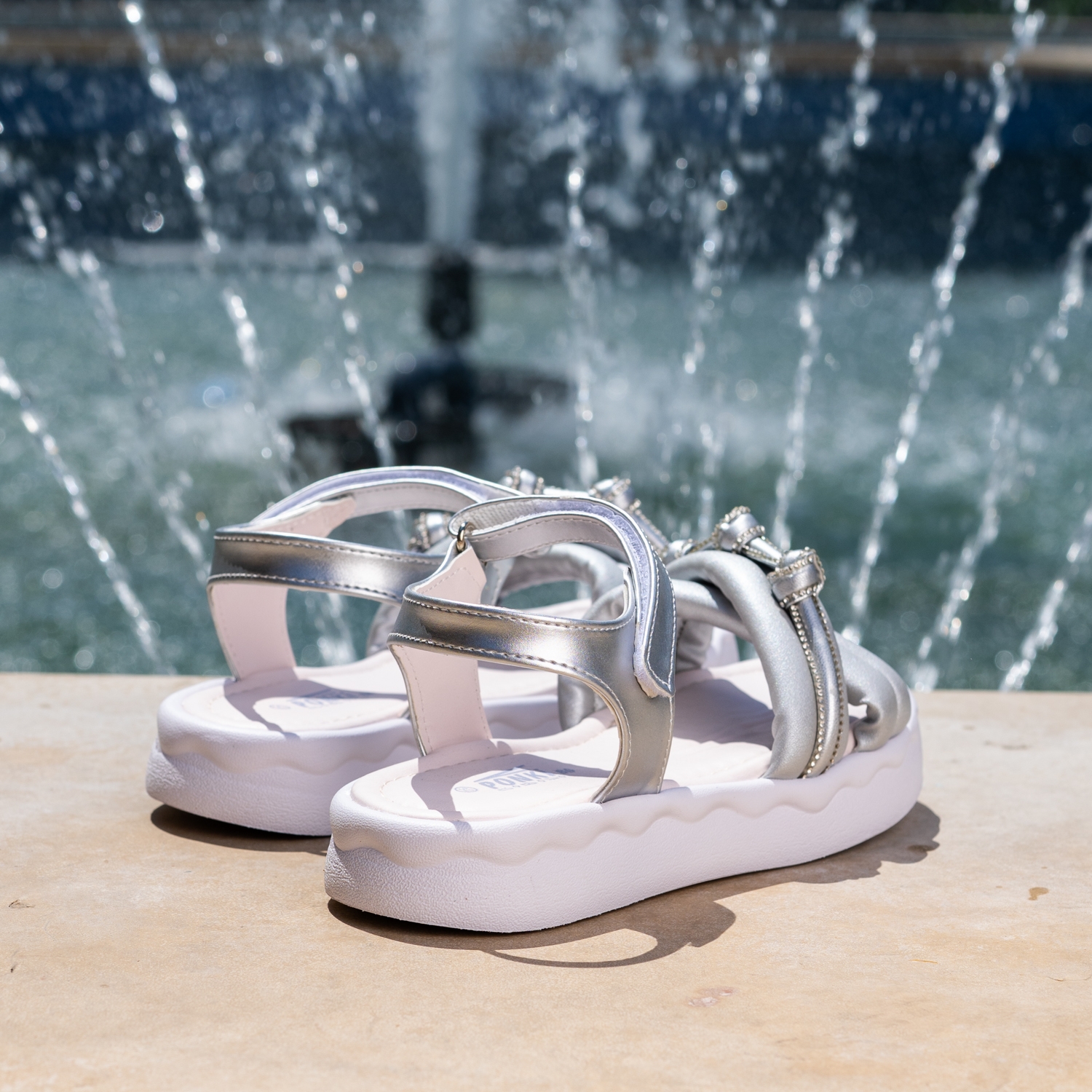Детски сандали PONKI Crystal Breeze Silver №31-35