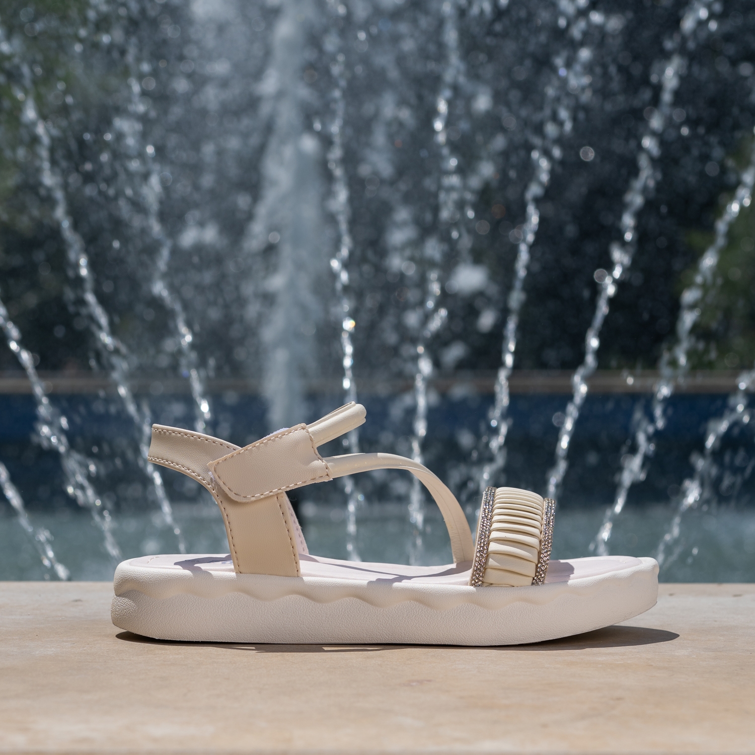 Детски сандали PONKI Crystal Shine Beige №26-30