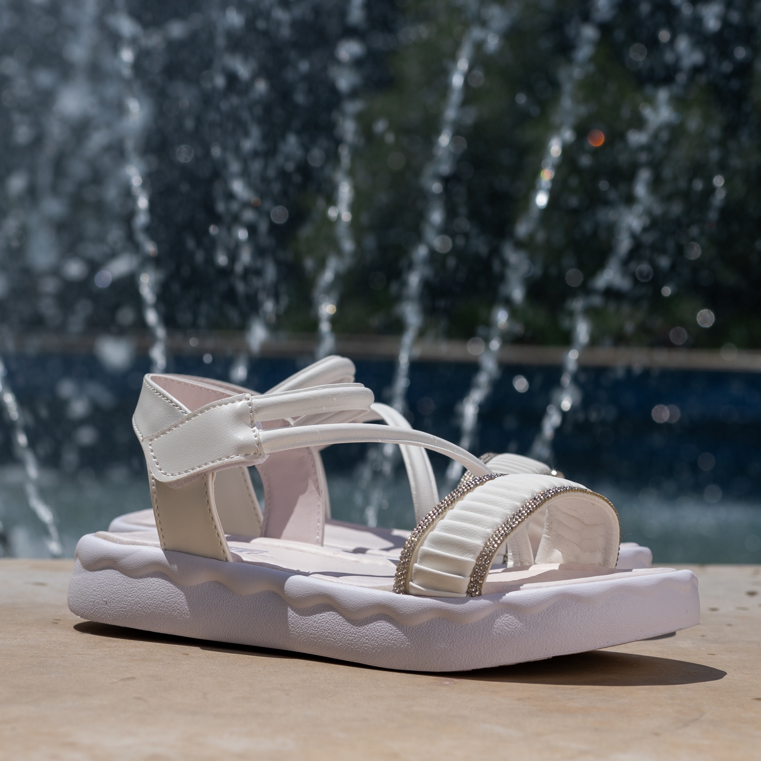 Детски сандали PONKI Crystal Shine White №26-30