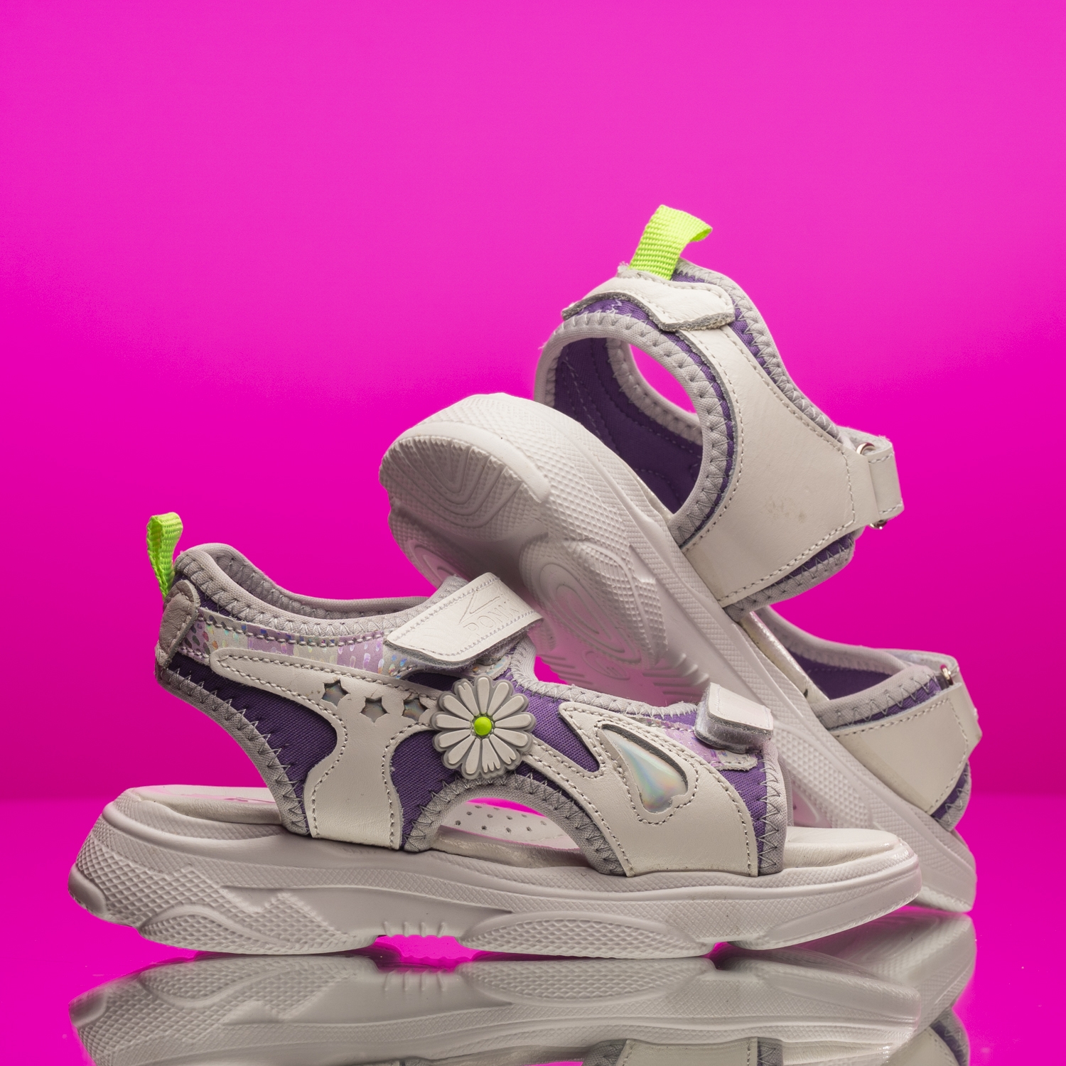 Детски сандали PONKI DARINA WHITE-PURPLE №26-30