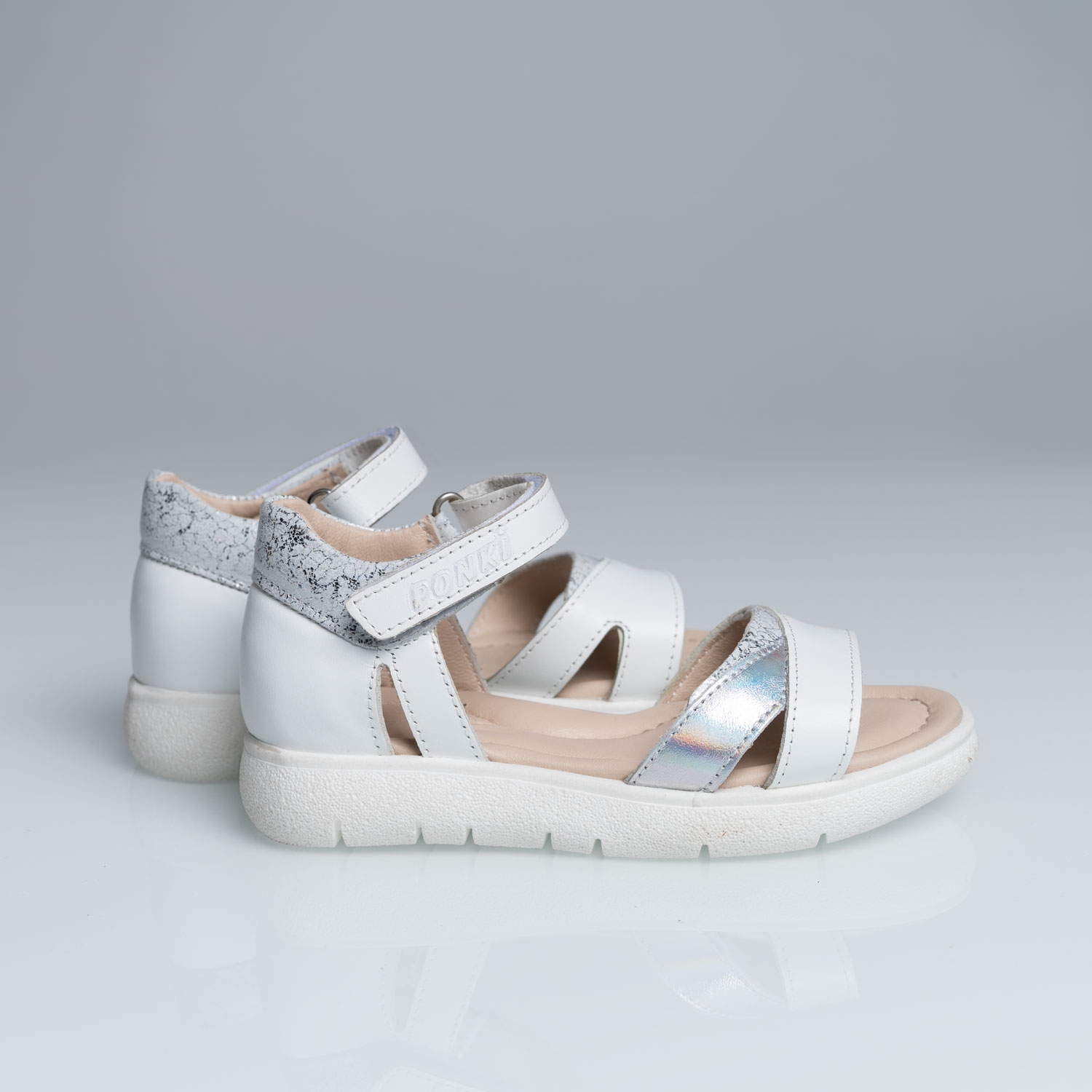 Детски сандали PONKI Sparkle White №26-30