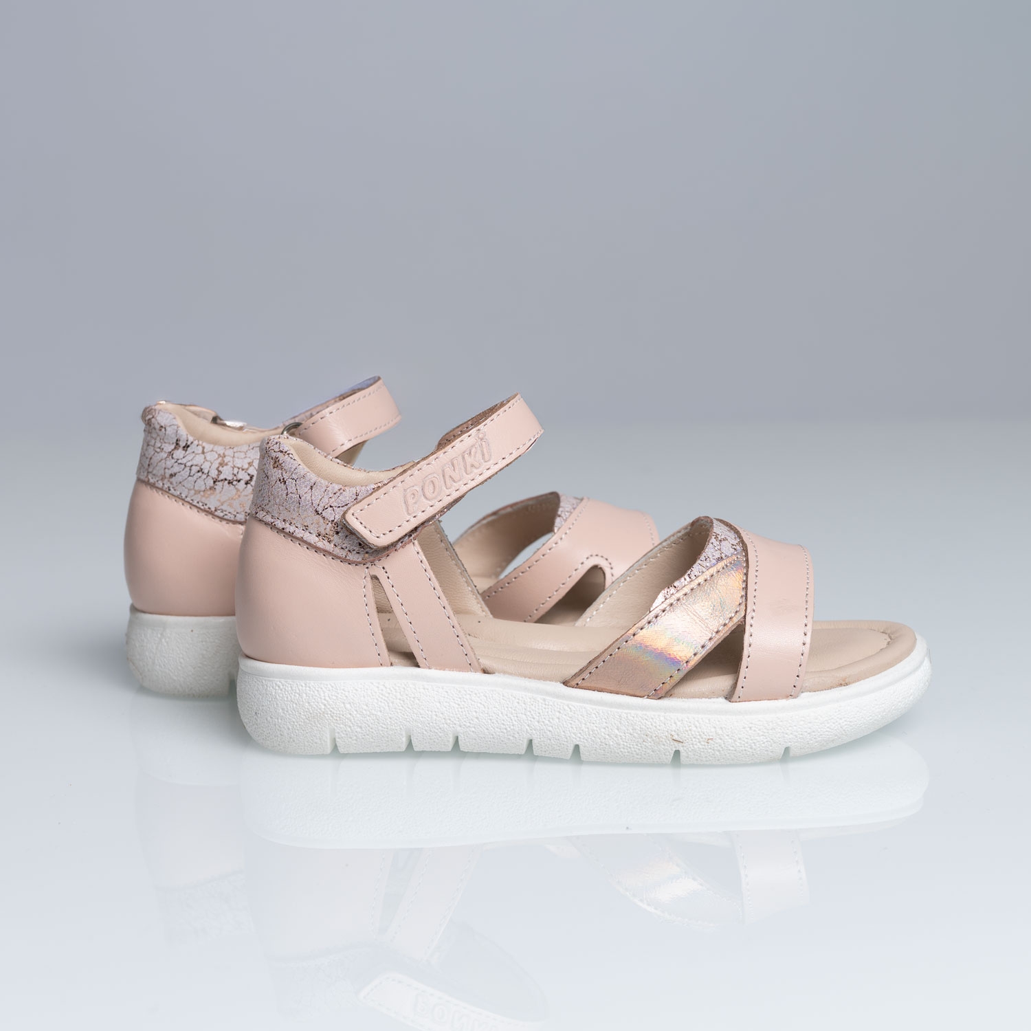 Детски сандали PONKI Sparkle White №26-30